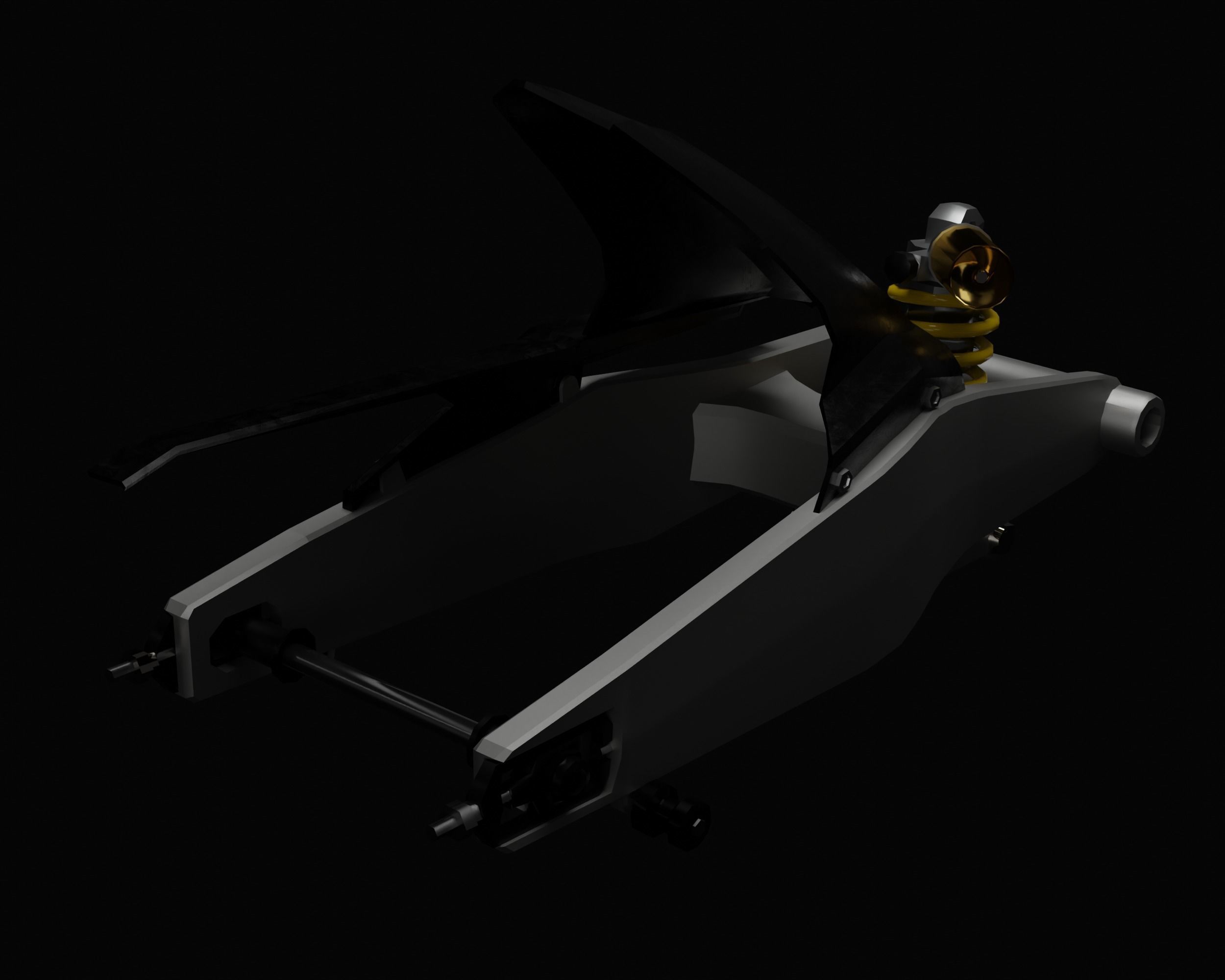 Motorcycle Swingarms Set with Prolink Suspension Low-poly 3D model_5