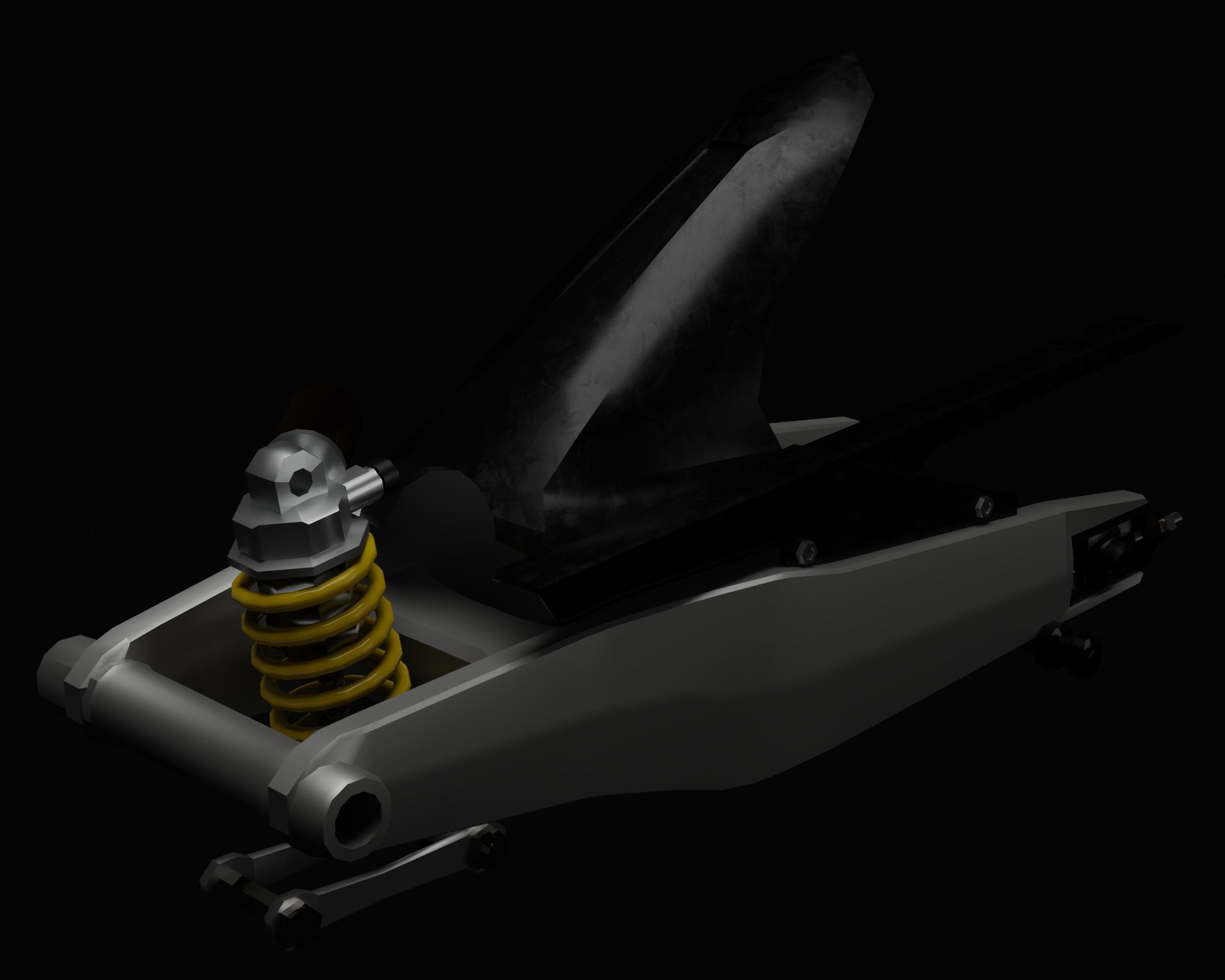 Motorcycle Swingarms Set with Prolink Suspension Low-poly 3D model_3