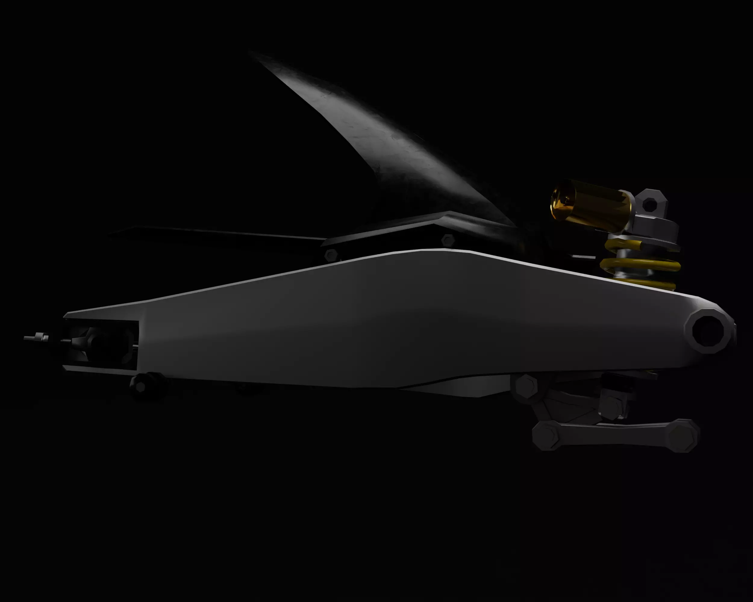 Motorcycle Swingarms Set with Prolink Suspension Low-poly 3D model_0