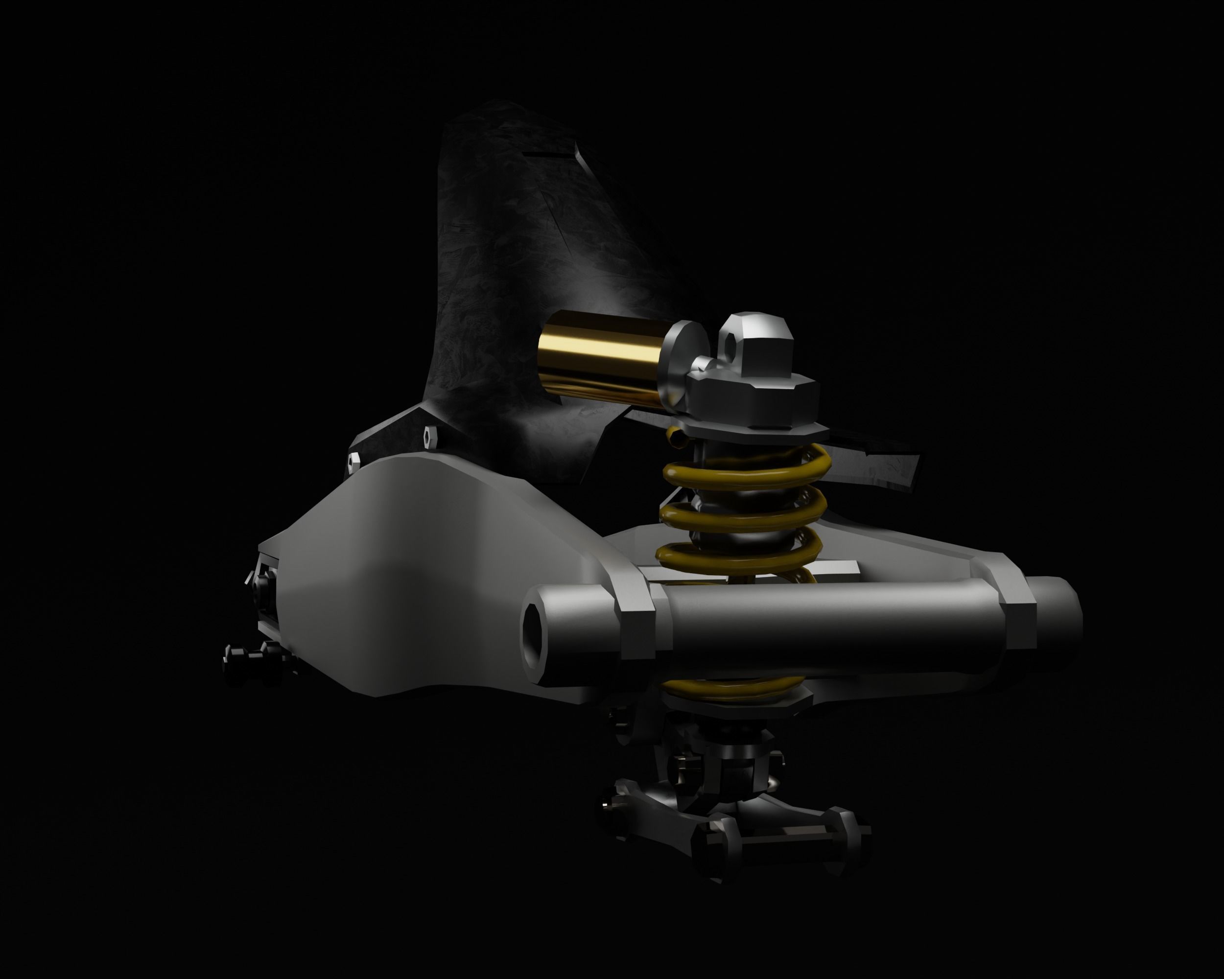 Motorcycle Swingarms Set with Prolink Suspension Low-poly 3D model_2