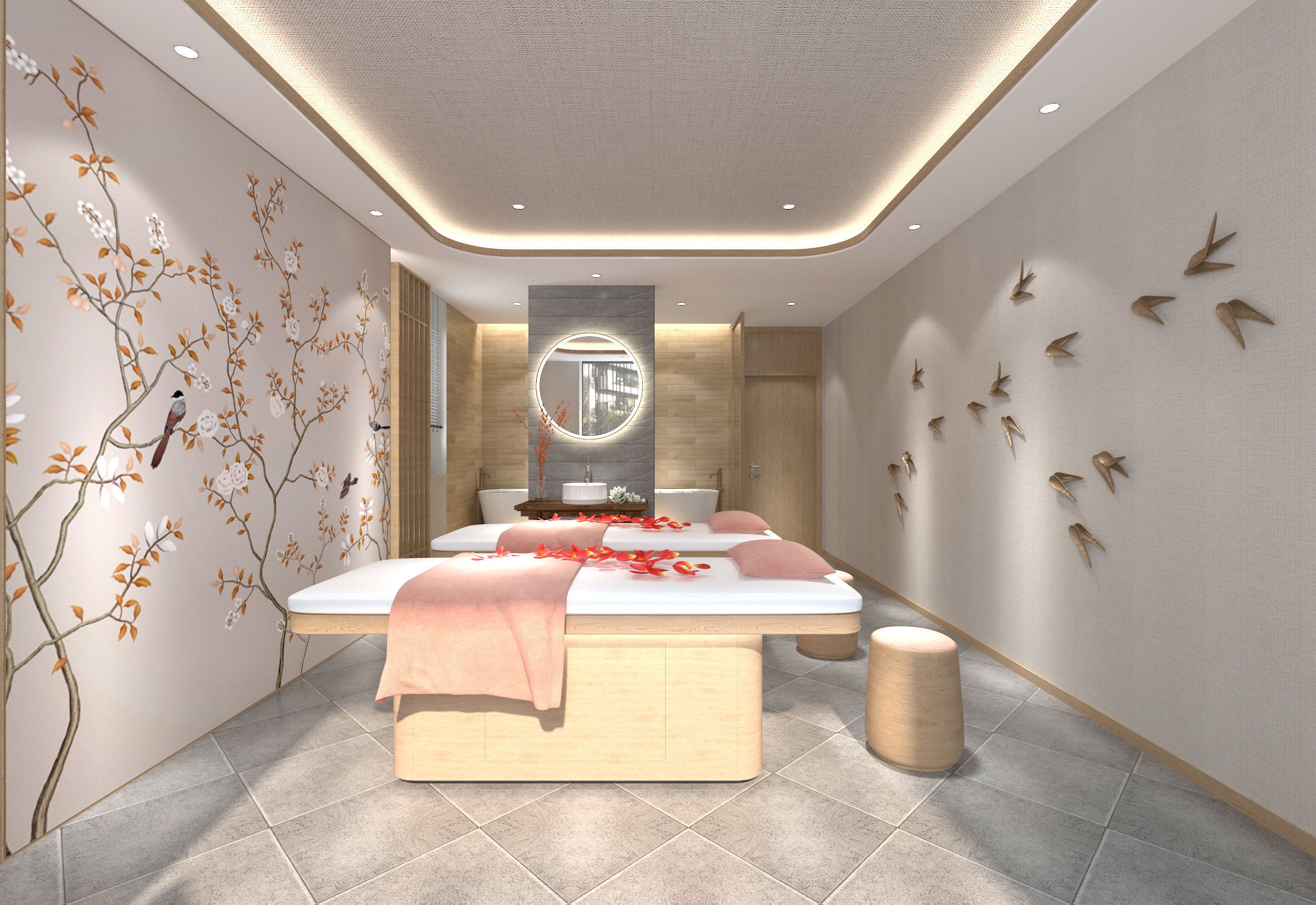 Chinese style SPA 3D model_1