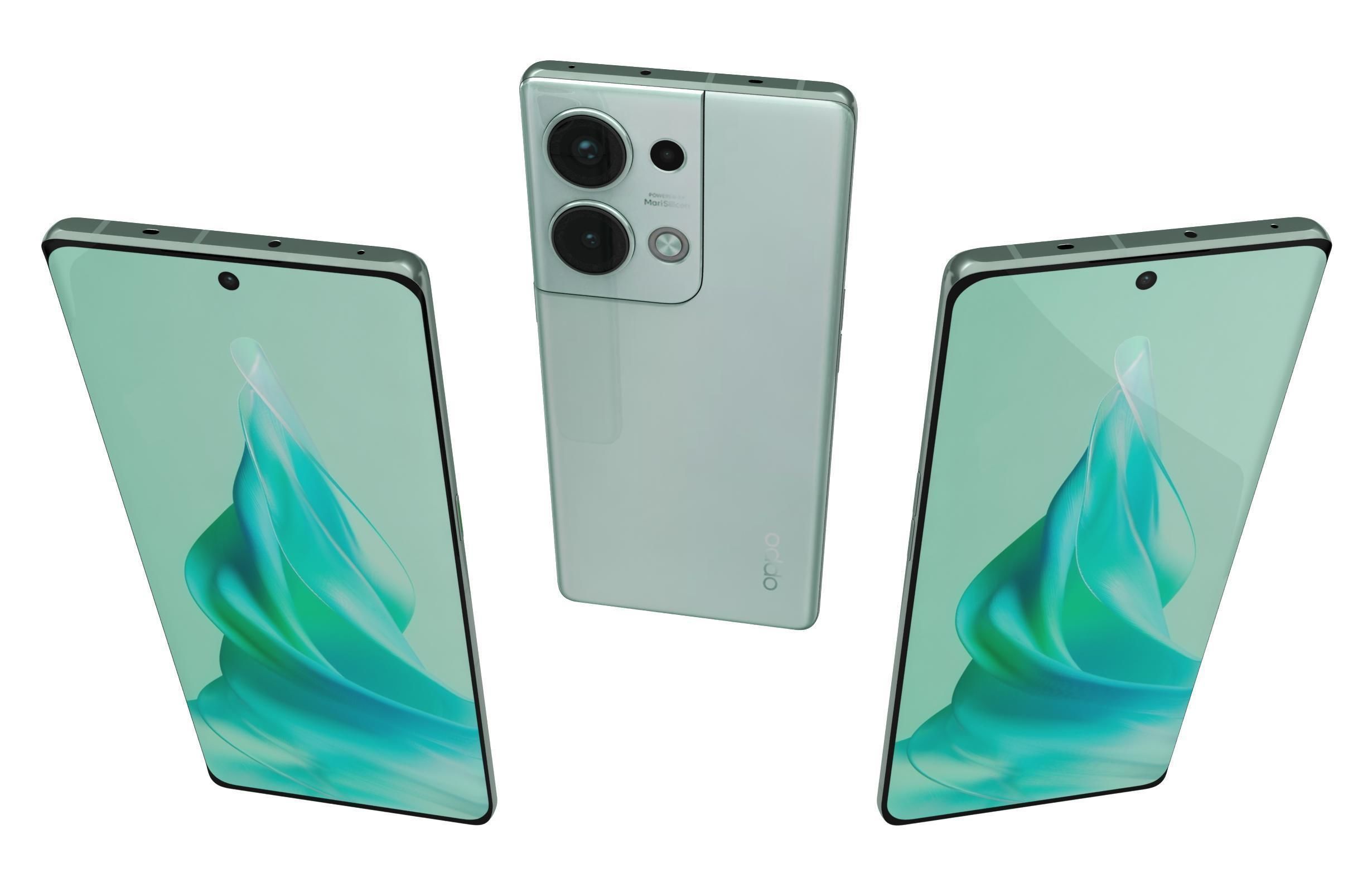 OPPO Reno9 Pro Plus Green 3D model_1