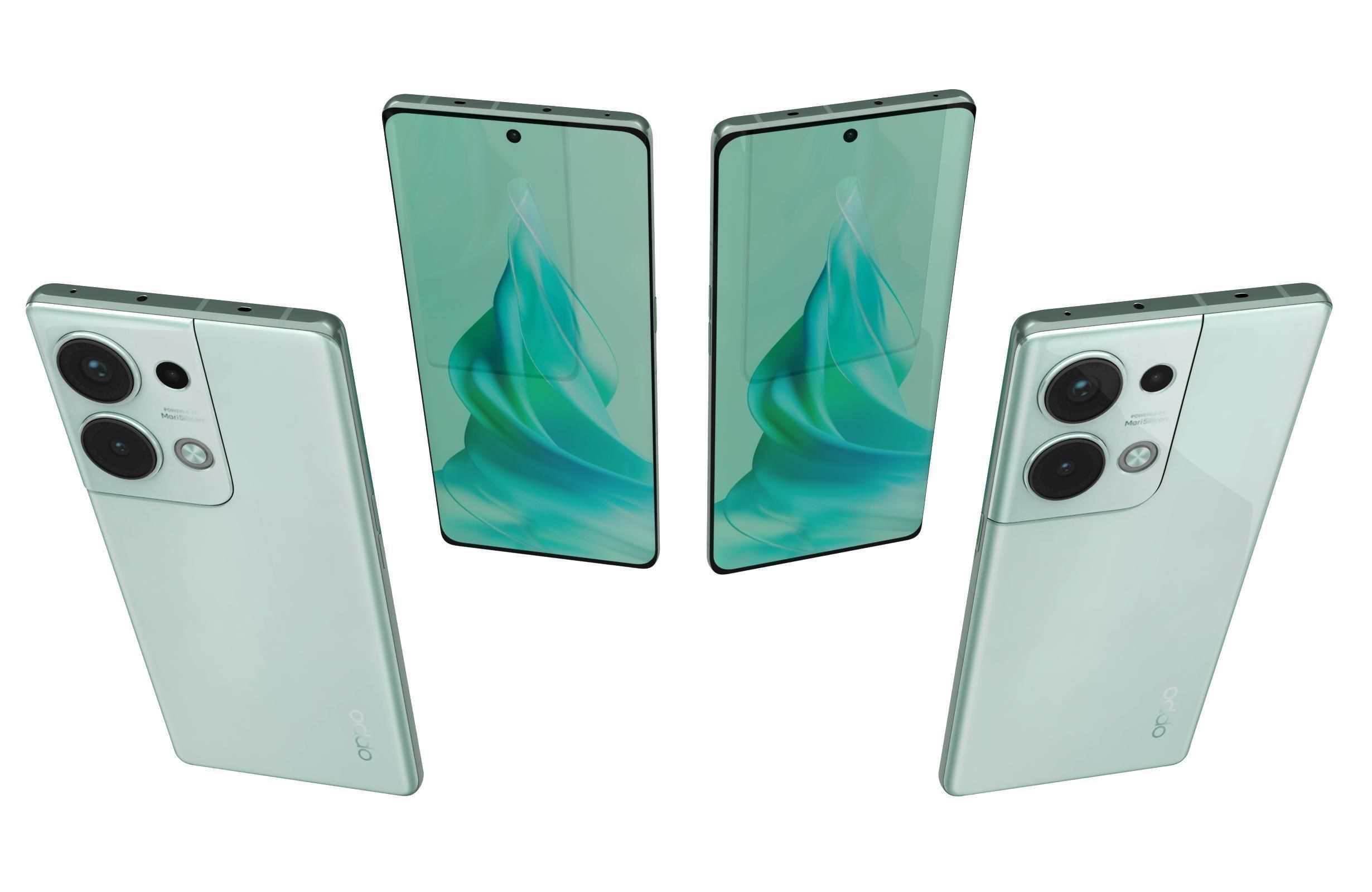 OPPO Reno9 Pro Plus Green 3D model_4