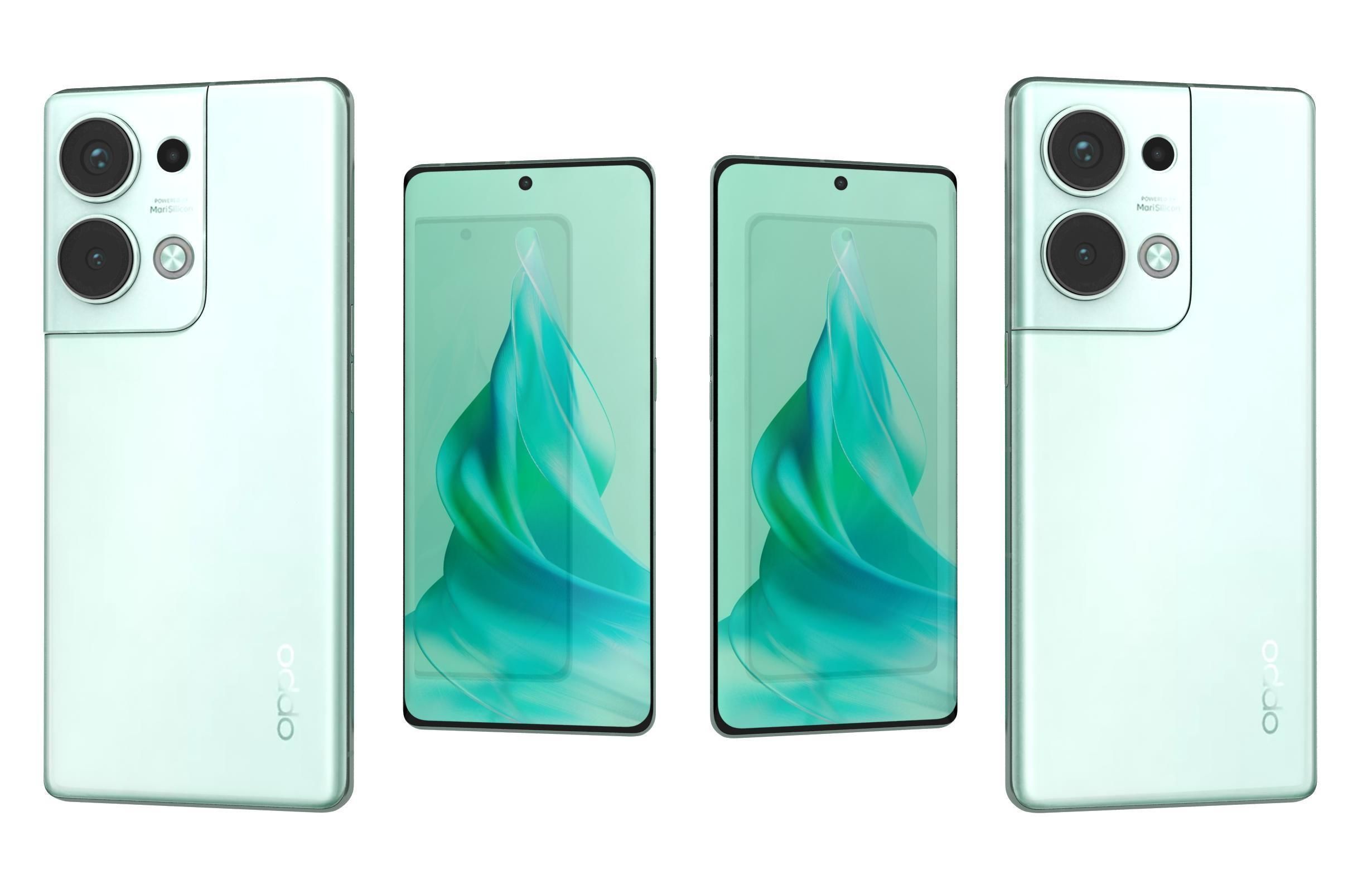 OPPO Reno9 Pro Plus Green 3D model_3