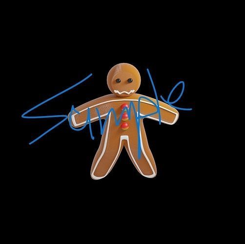 Gingerbreadman 3D Icon Low-poly 3D model