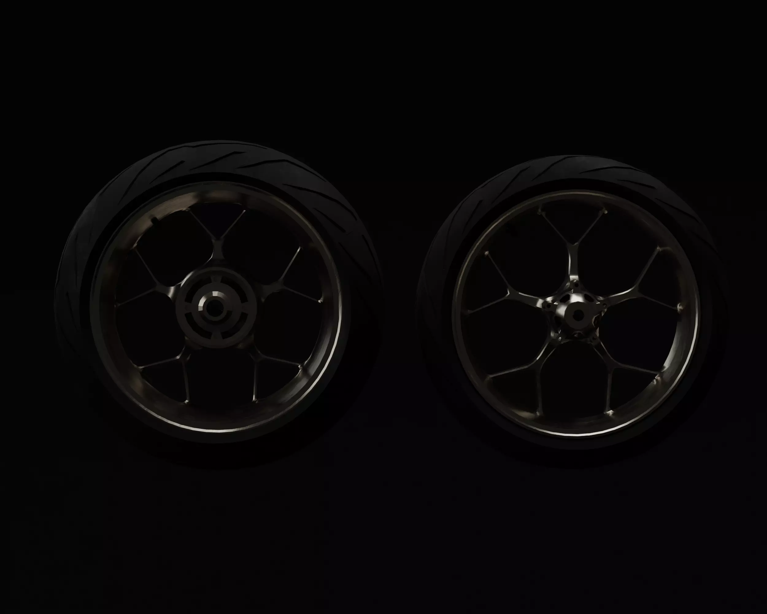 Motorcycle Wheel with tires Free low-poly 3D model