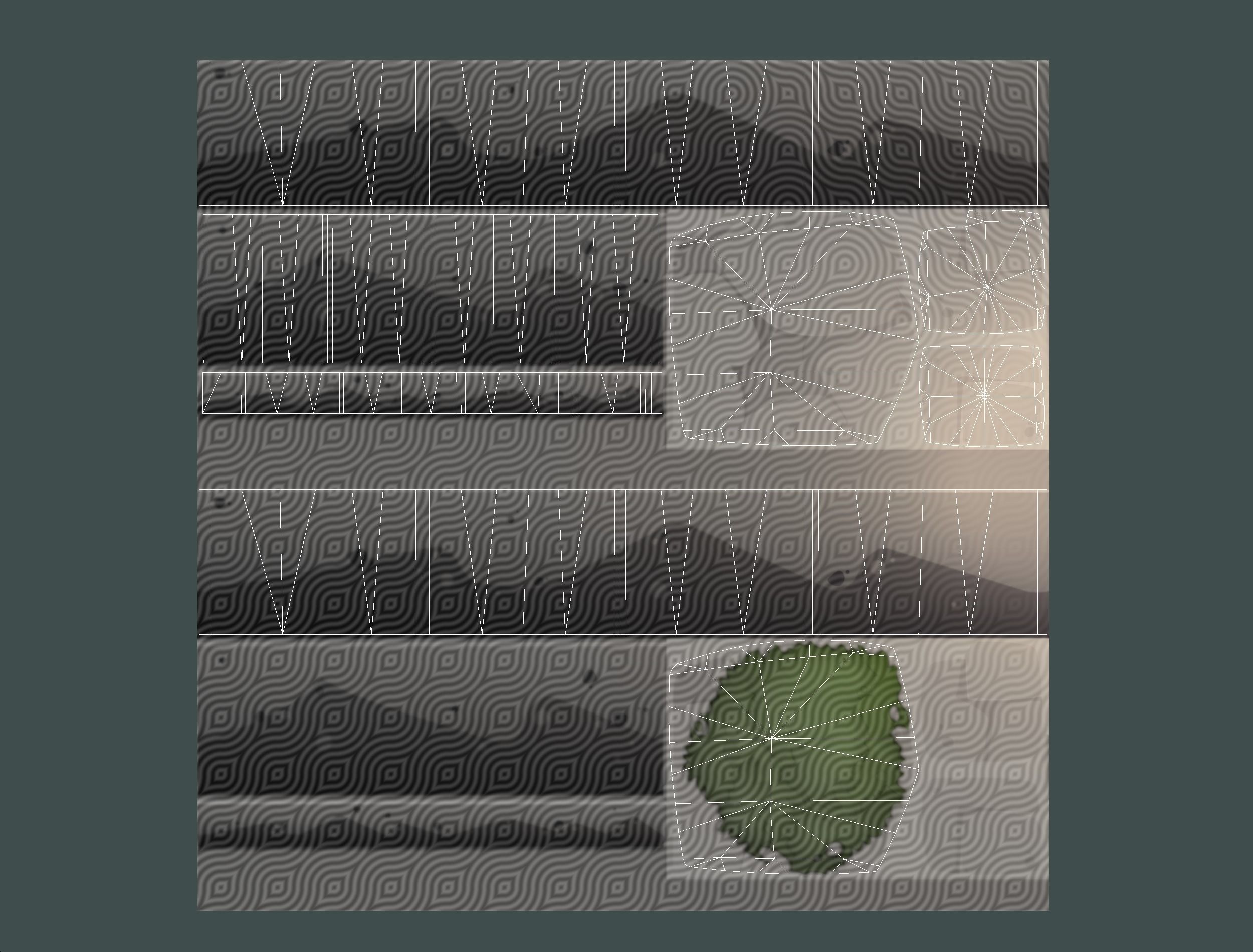 Cartoon Level Ground Tree Stone Cliff Low-poly 3D model_24