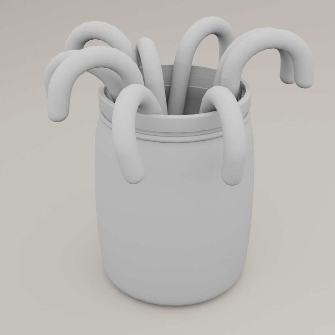 Candy canes Low-poly 3D model_2
