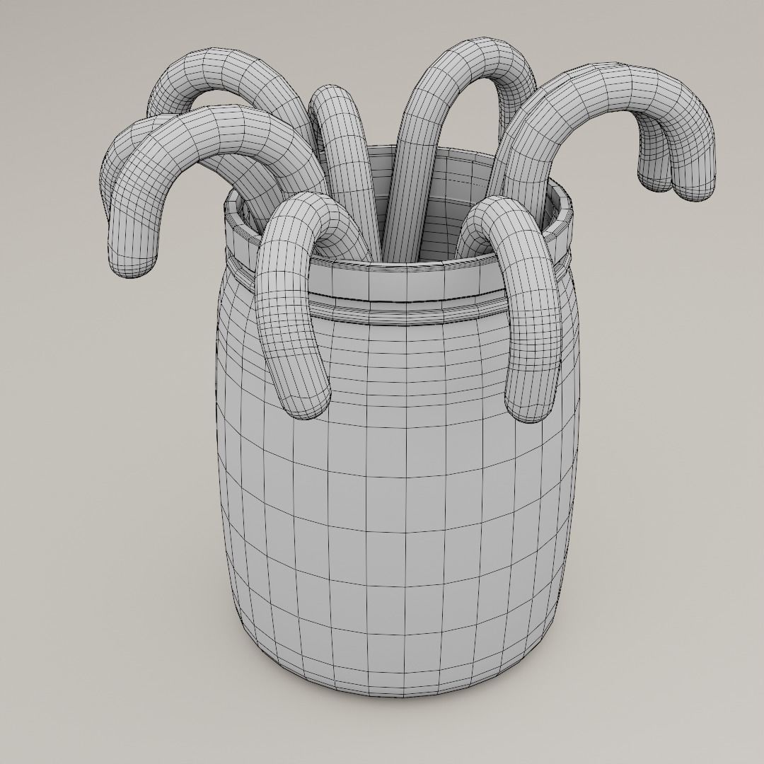 Candy canes Low-poly 3D model_3