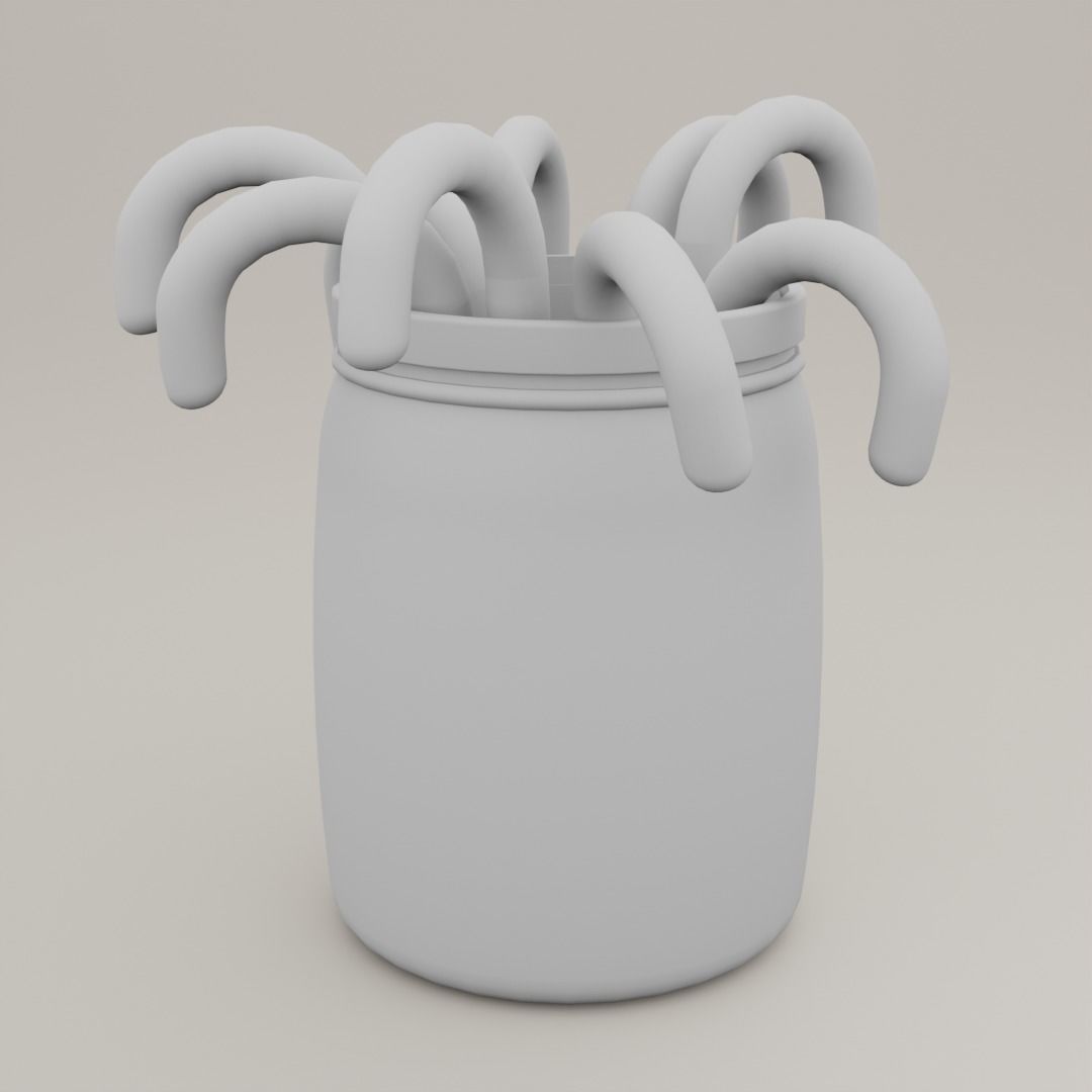 Candy canes Low-poly 3D model_5