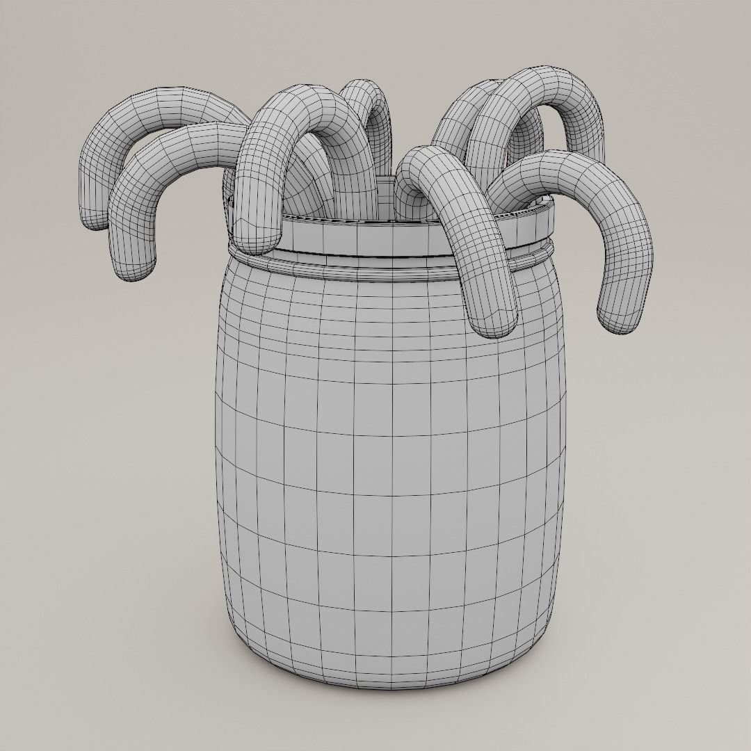 Candy canes Low-poly 3D model_6