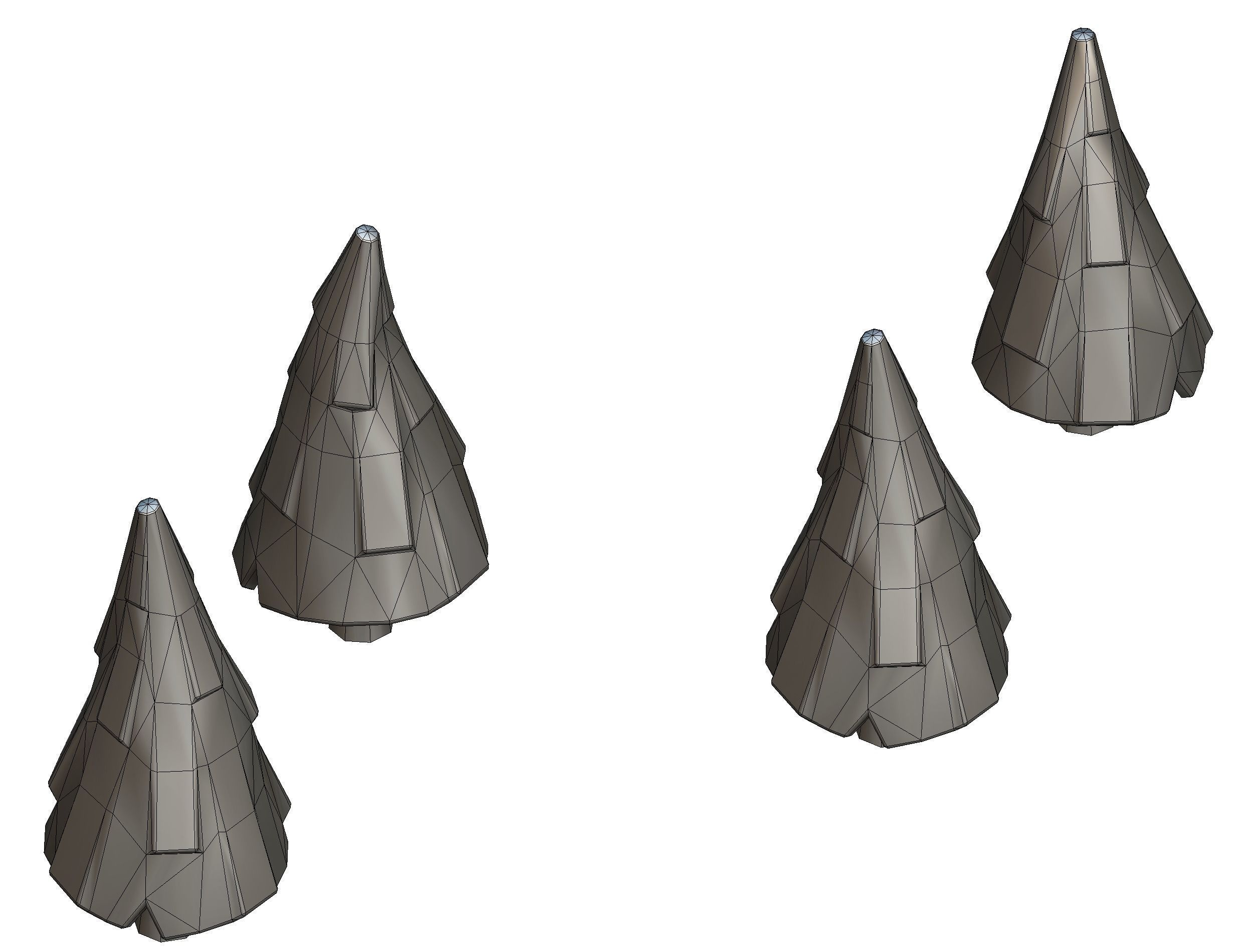 Cartoon Green Pine Fir Tree Low-poly 3D model_19