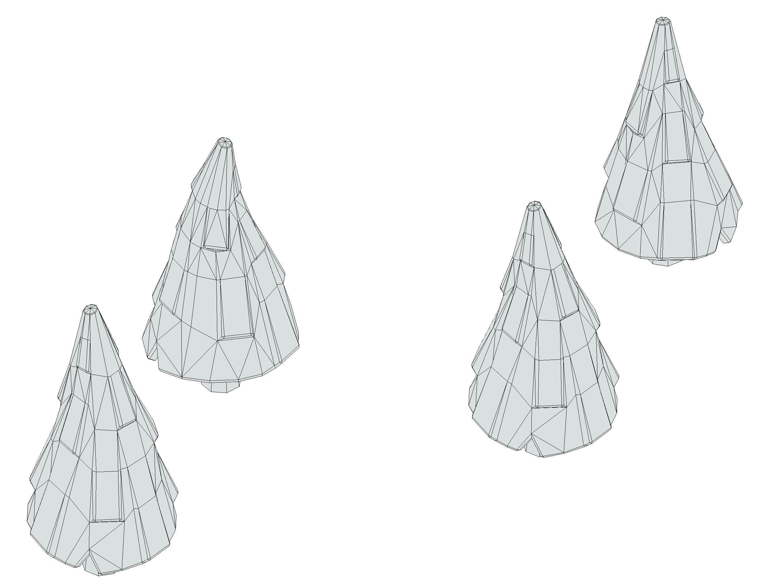 Cartoon Green Pine Fir Tree Low-poly 3D model_20