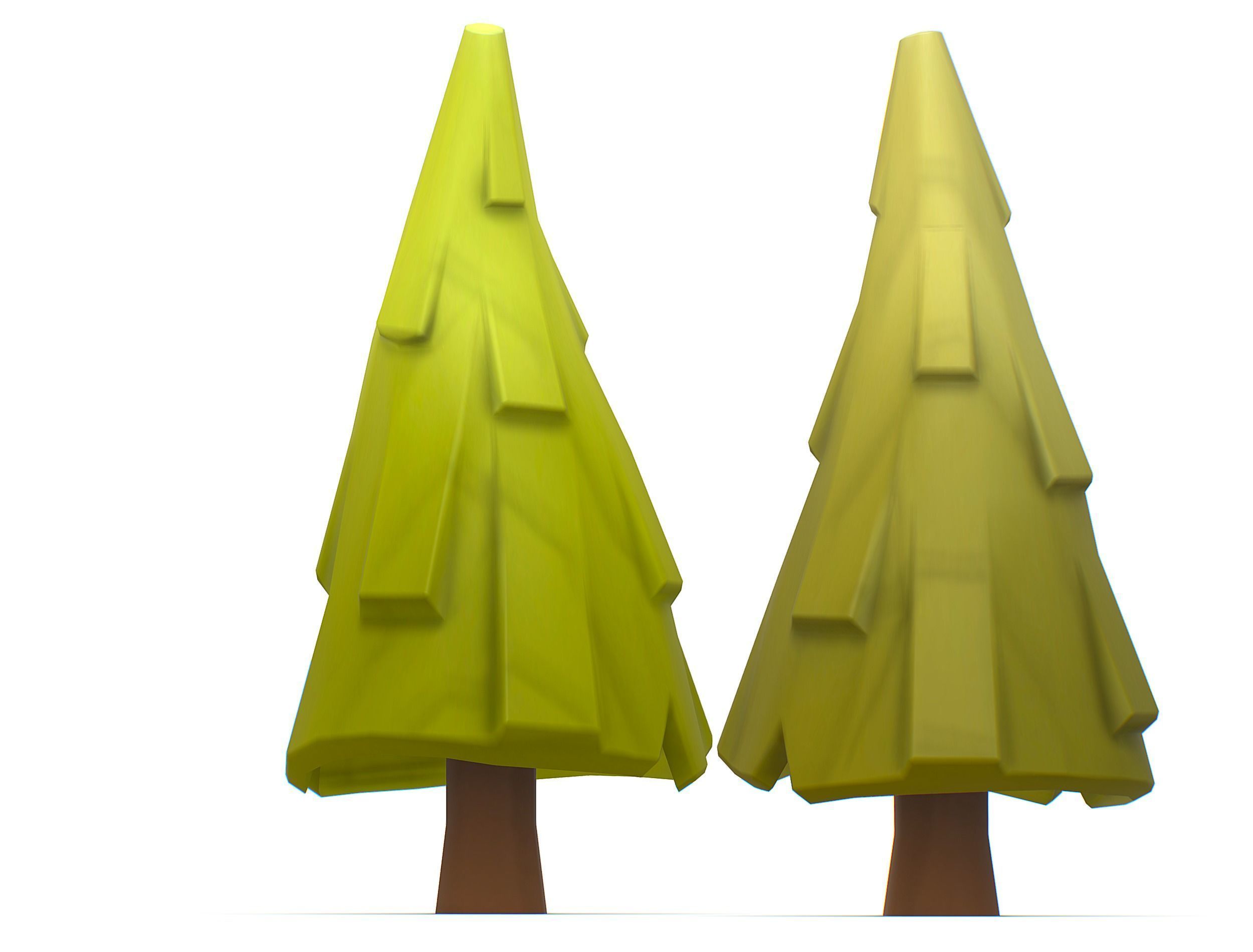 Cartoon Green Pine Fir Tree Low-poly 3D model_16
