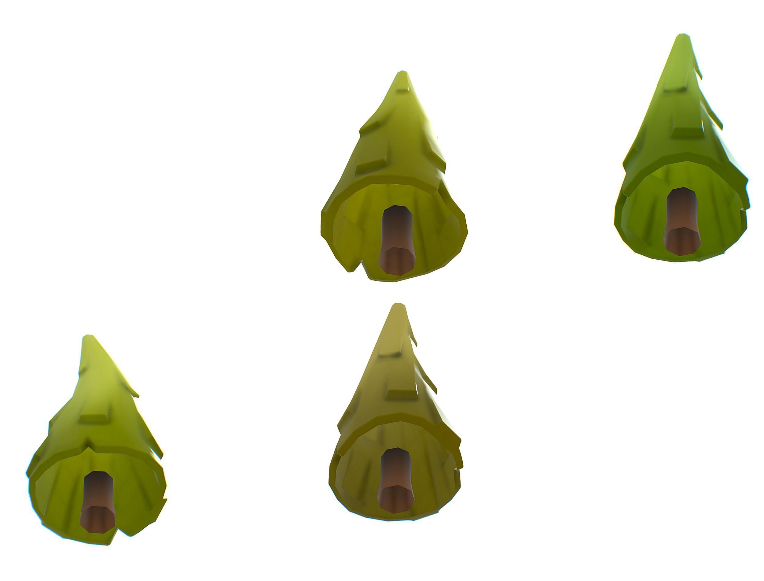 Cartoon Green Pine Fir Tree Low-poly 3D model_11