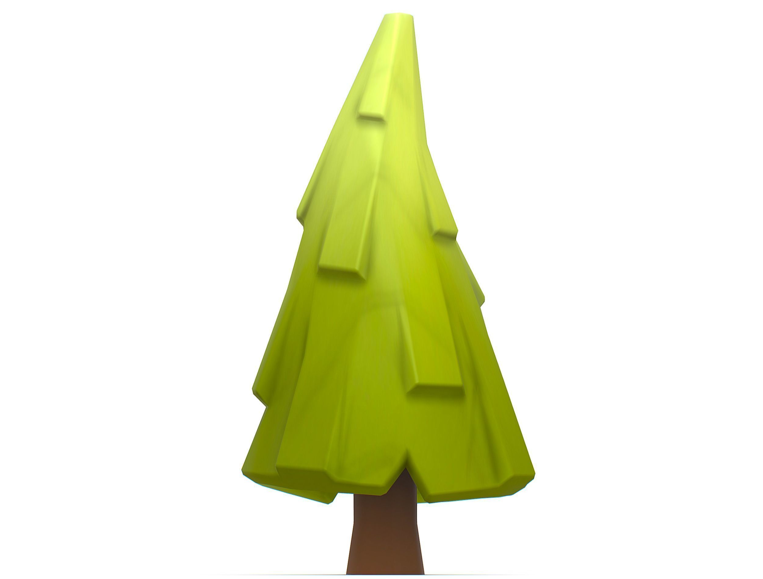 Cartoon Green Pine Fir Tree Low-poly 3D model_17