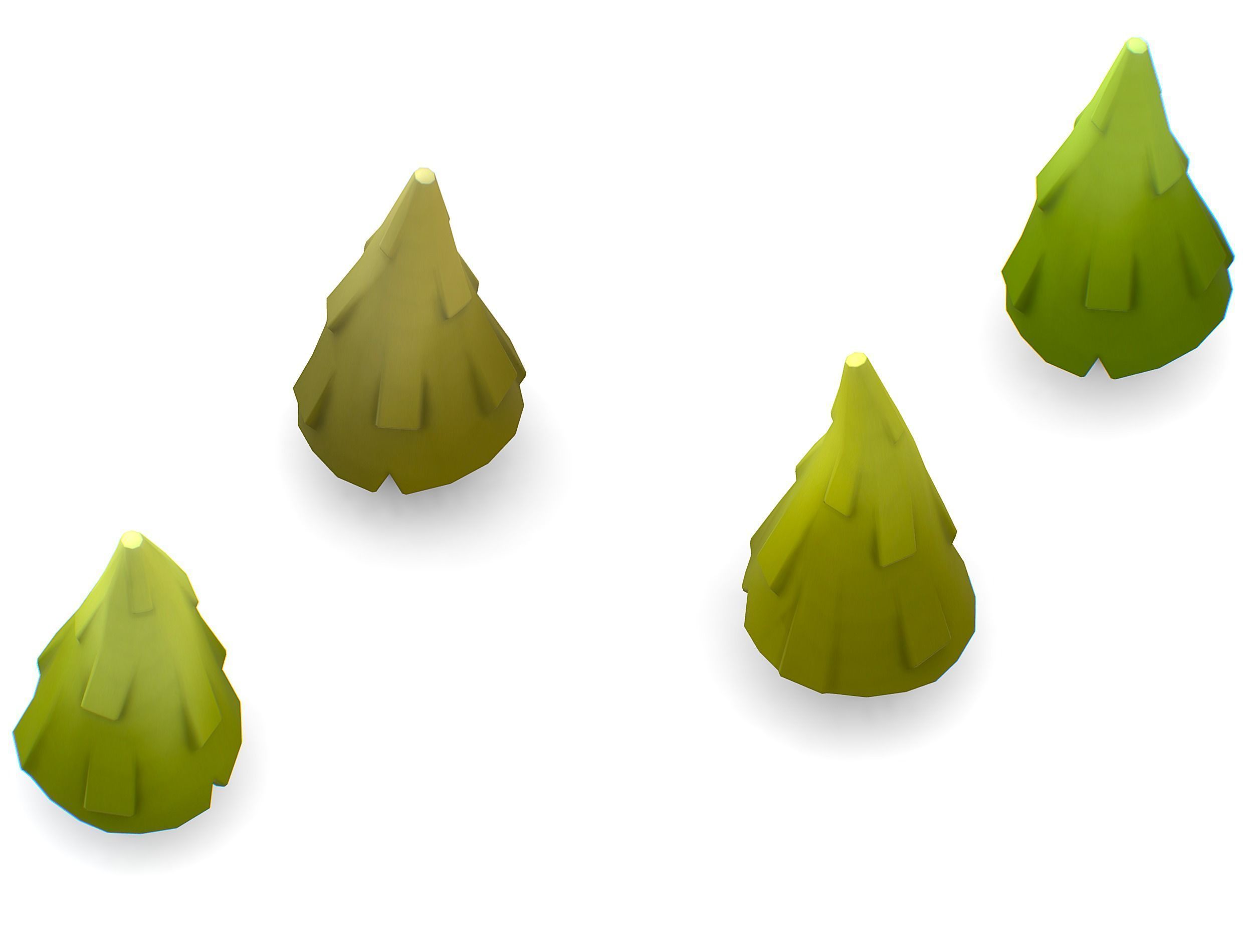 Cartoon Green Pine Fir Tree Low-poly 3D model_8