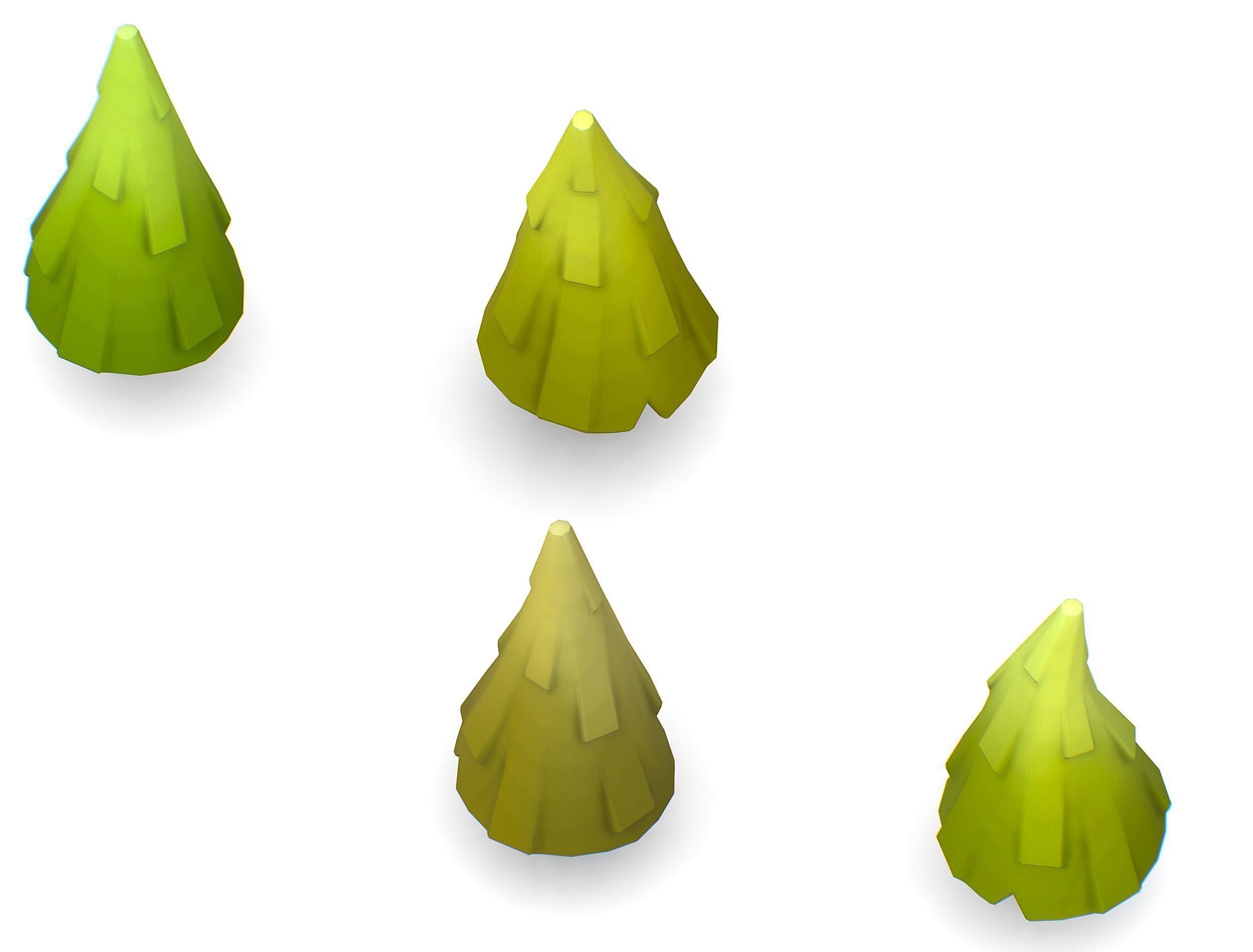 Cartoon Green Pine Fir Tree Low-poly 3D model_9