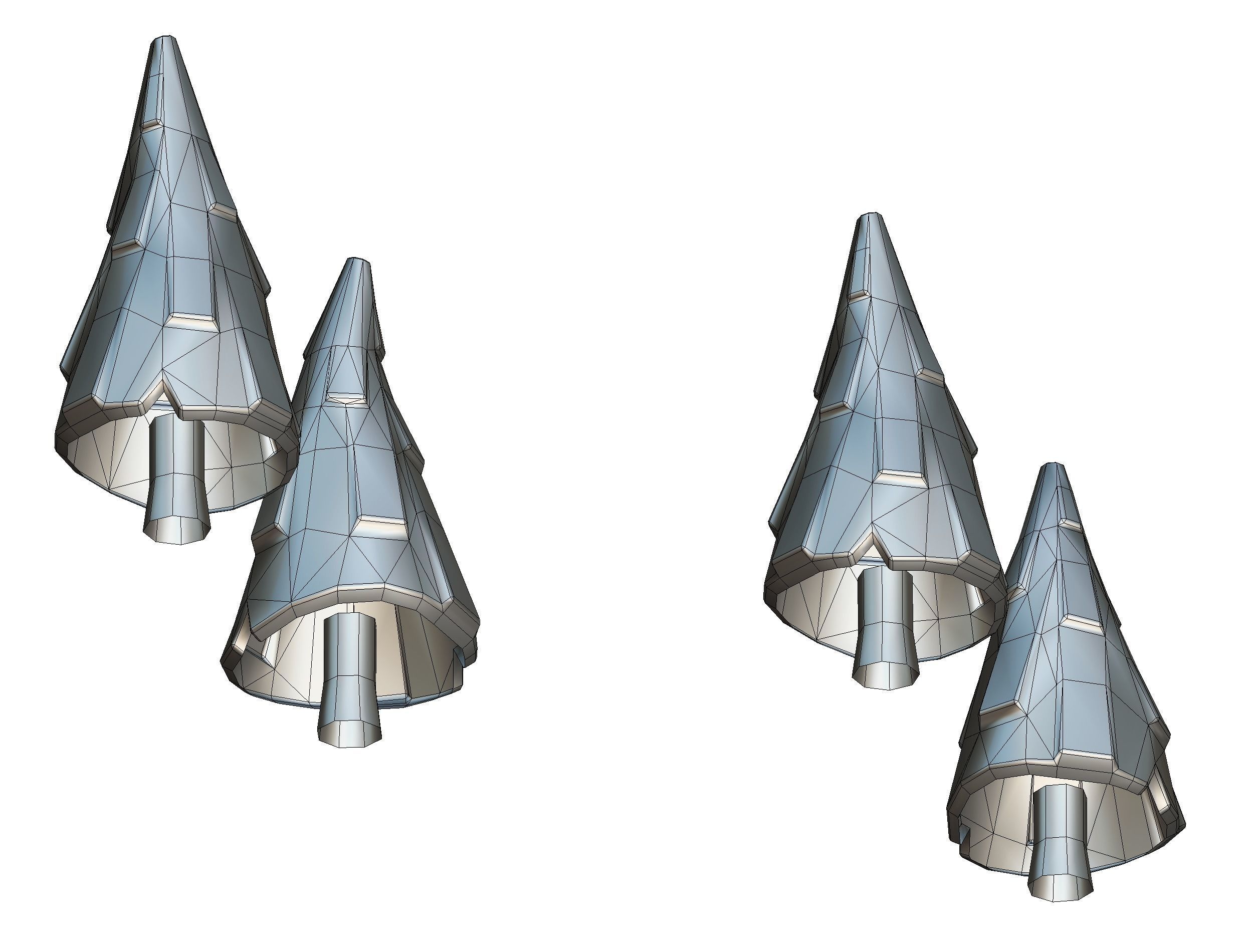 Cartoon Green Pine Fir Tree Low-poly 3D model_22