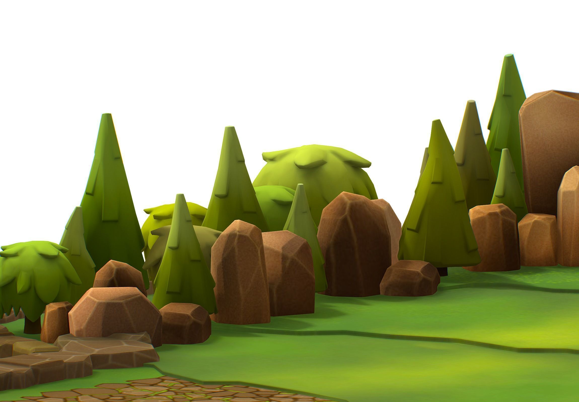 Island and Bridge Area Low-poly 3D model_17