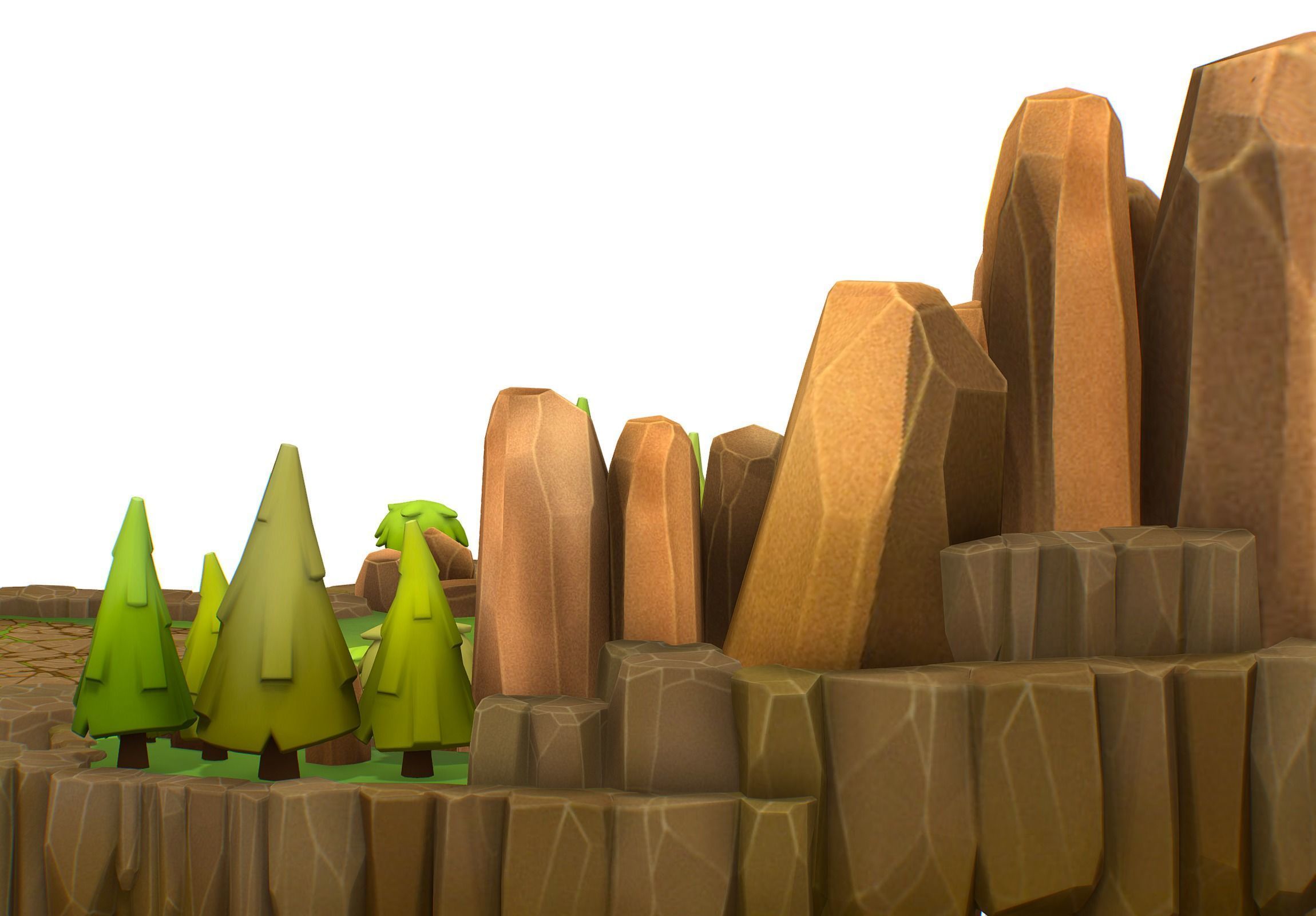 Island and Bridge Area Low-poly 3D model_19