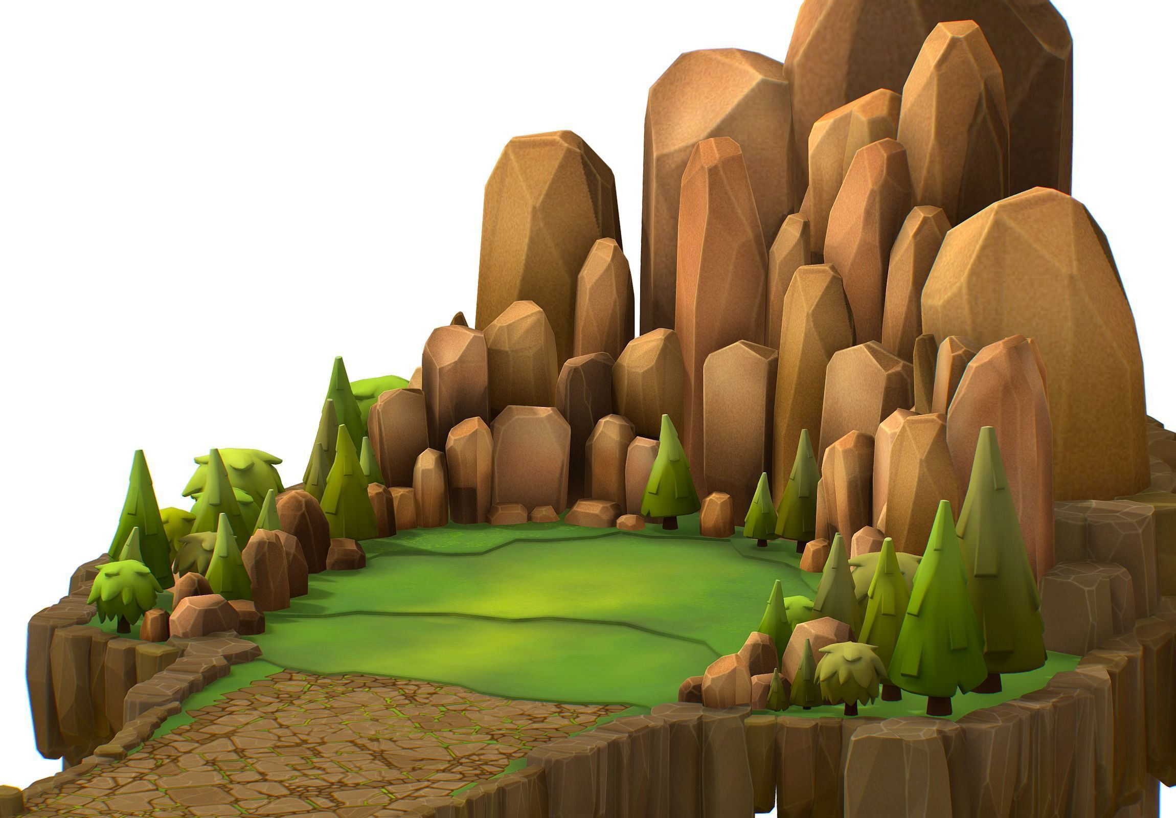 Island and Bridge Area Low-poly 3D model_20