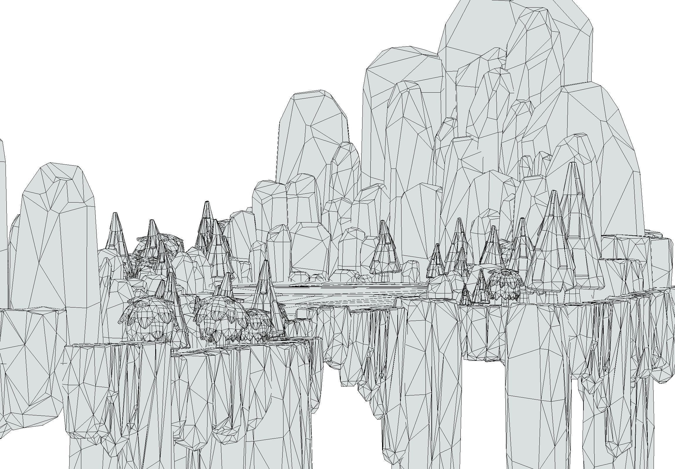 Island and Bridge Area Low-poly 3D model_29