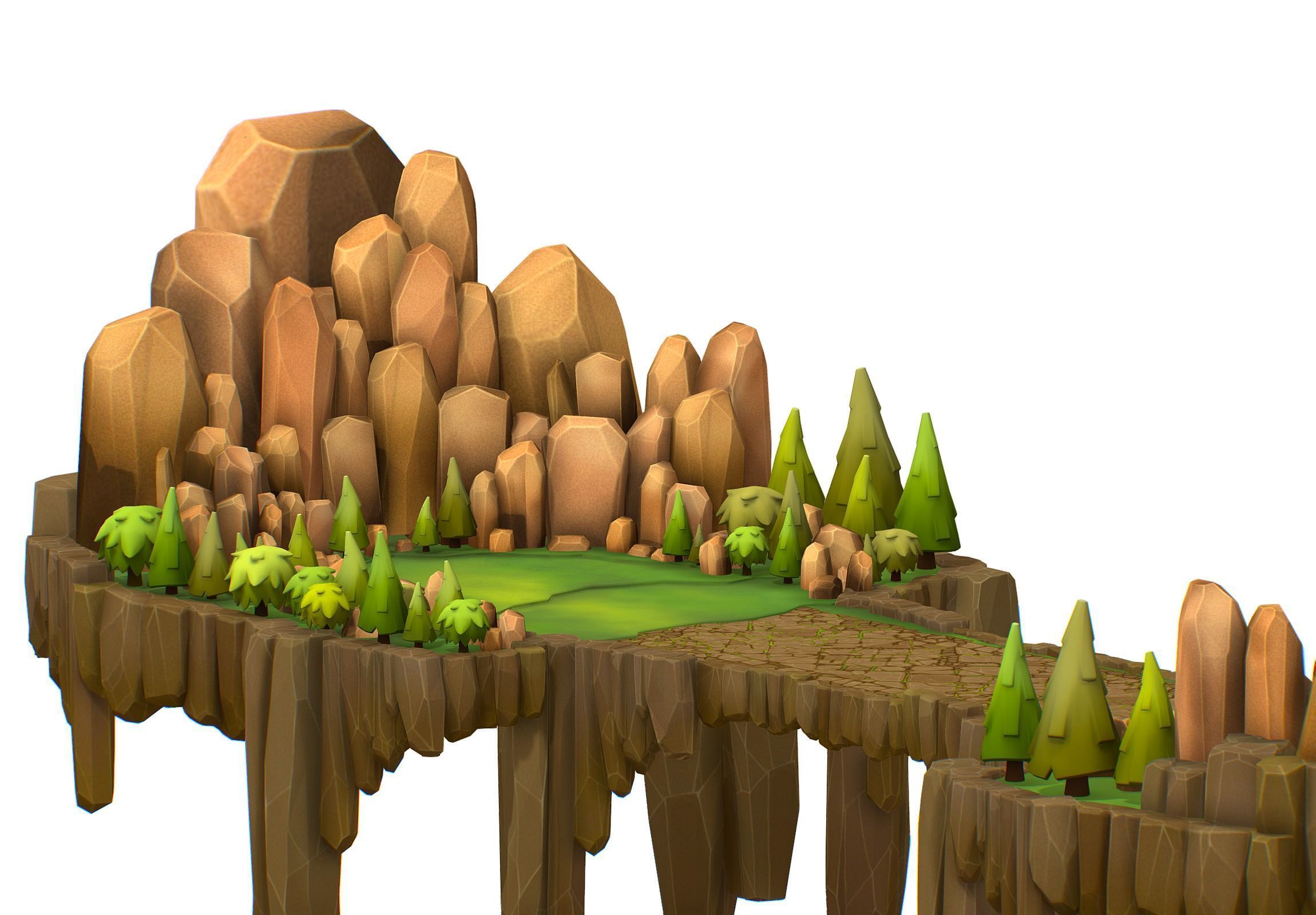 Island and Bridge Area Low-poly 3D model_21