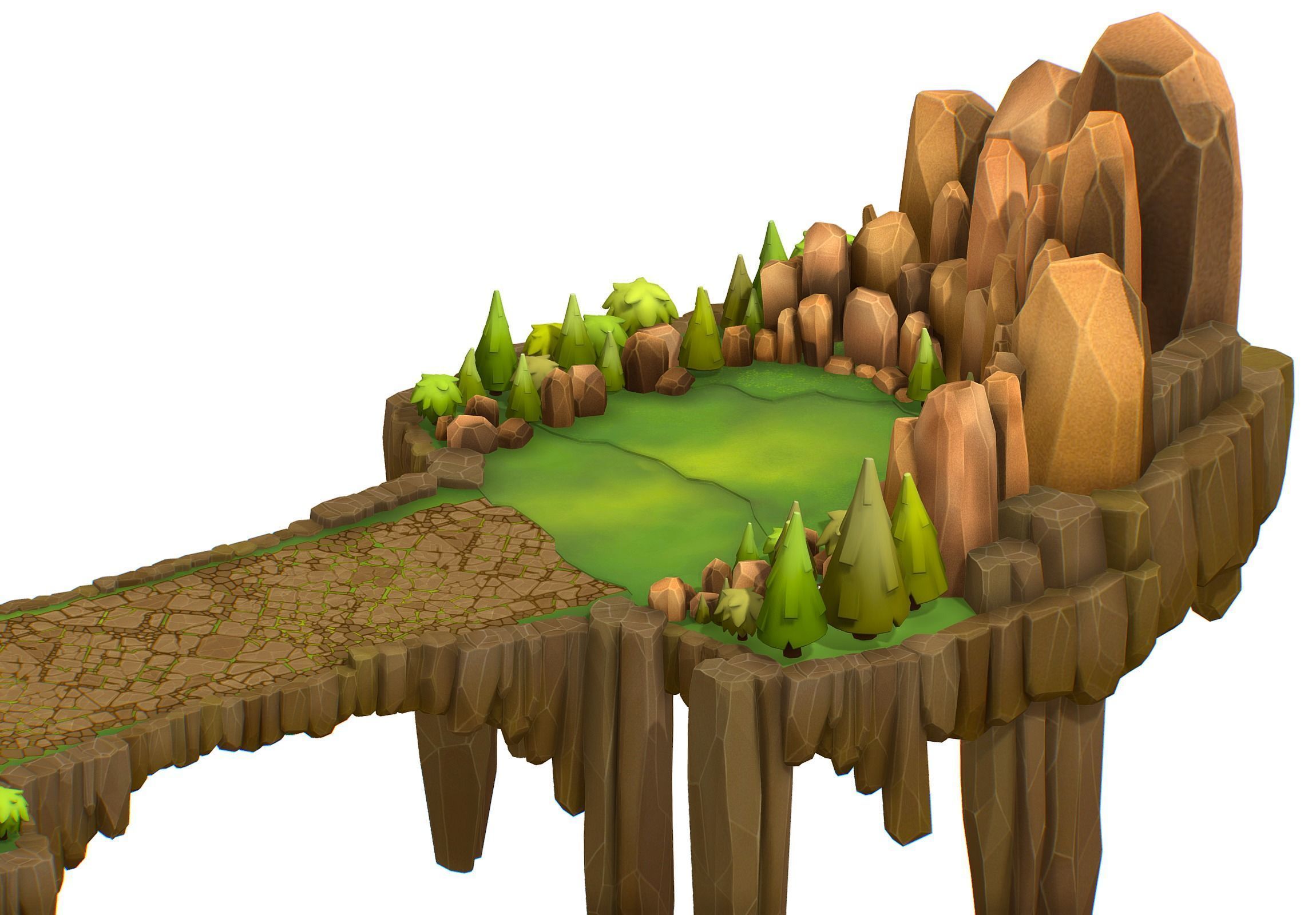 Island and Bridge Area Low-poly 3D model_6