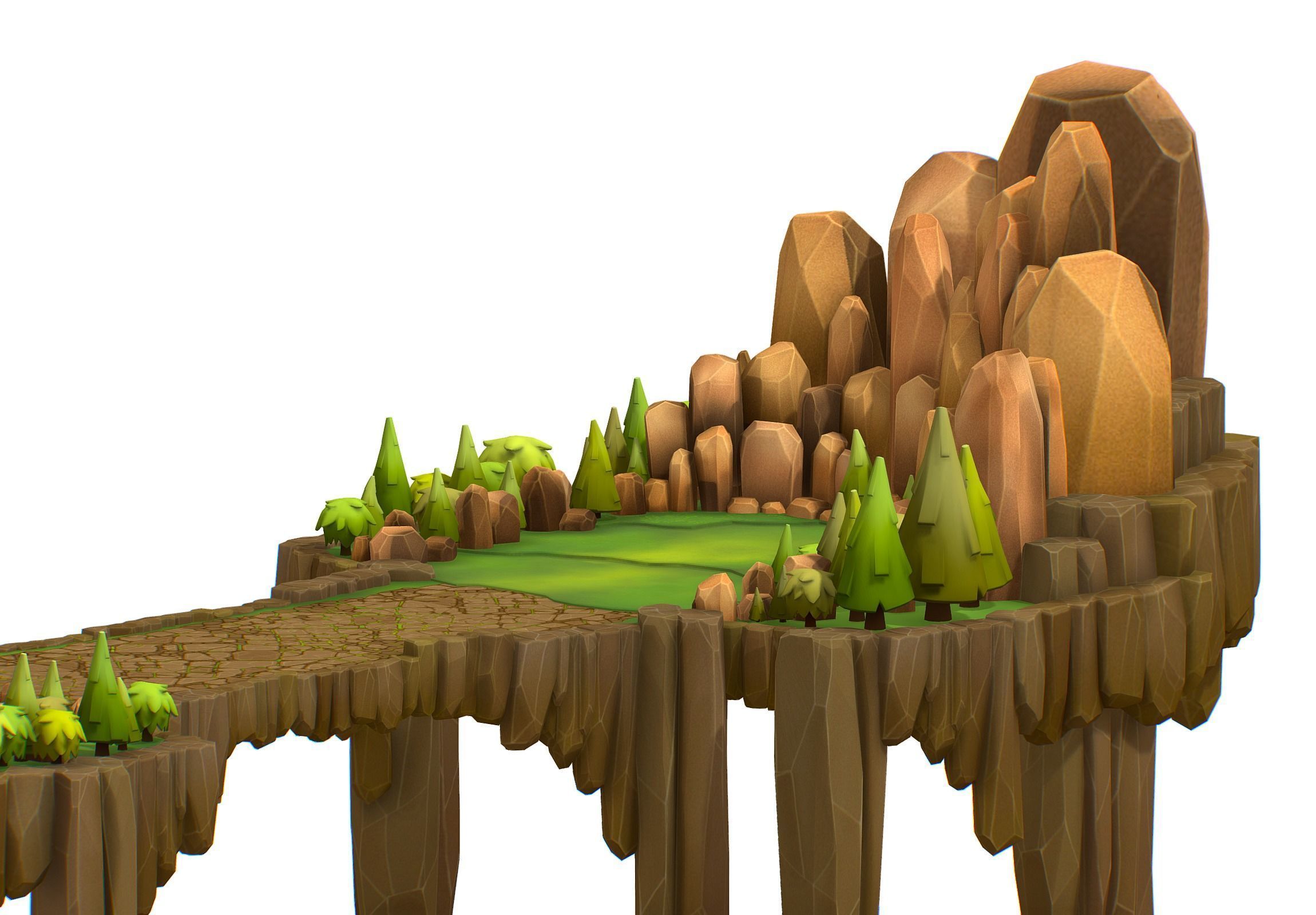Island and Bridge Area Low-poly 3D model_12