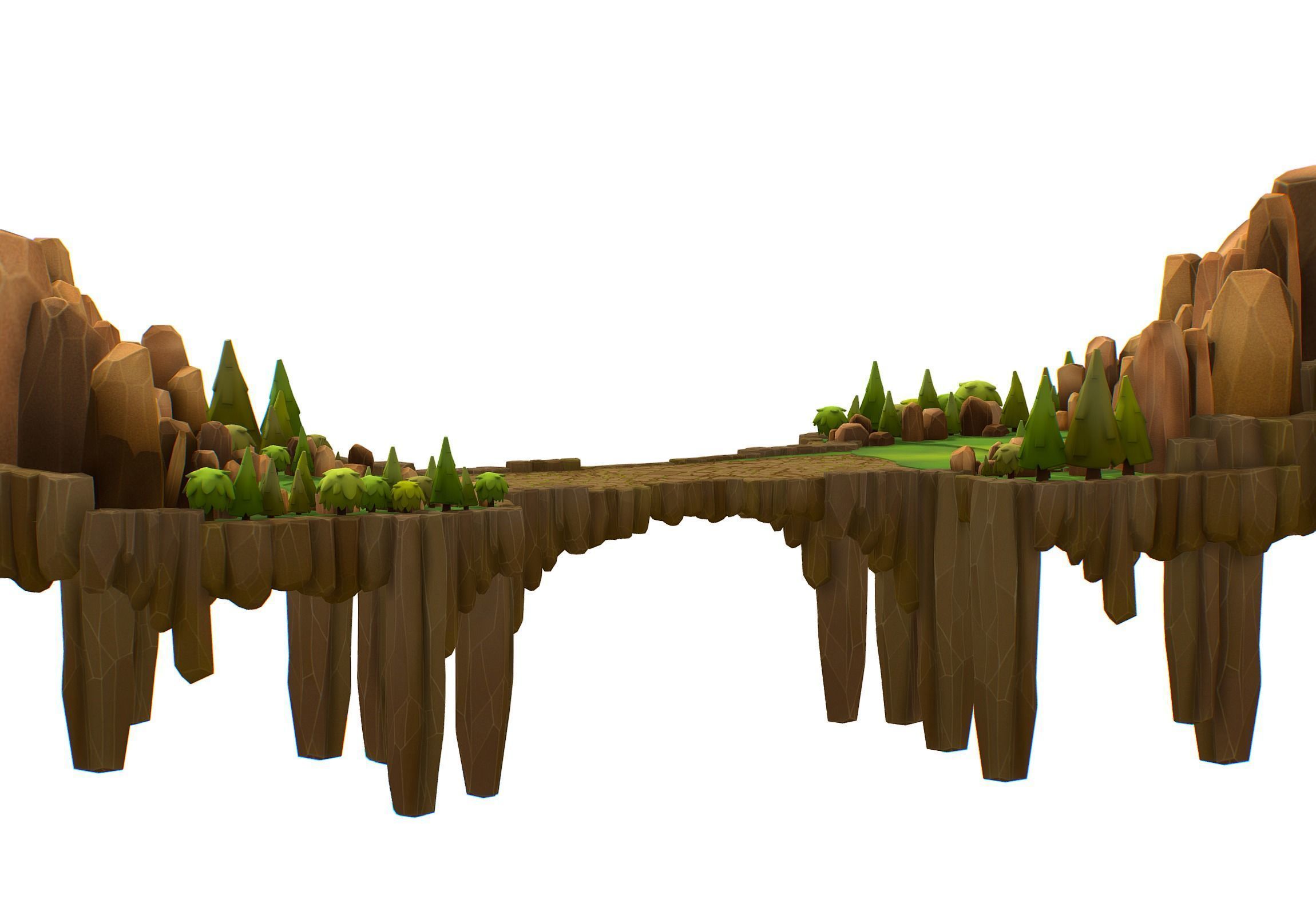 Island and Bridge Area Low-poly 3D model_5
