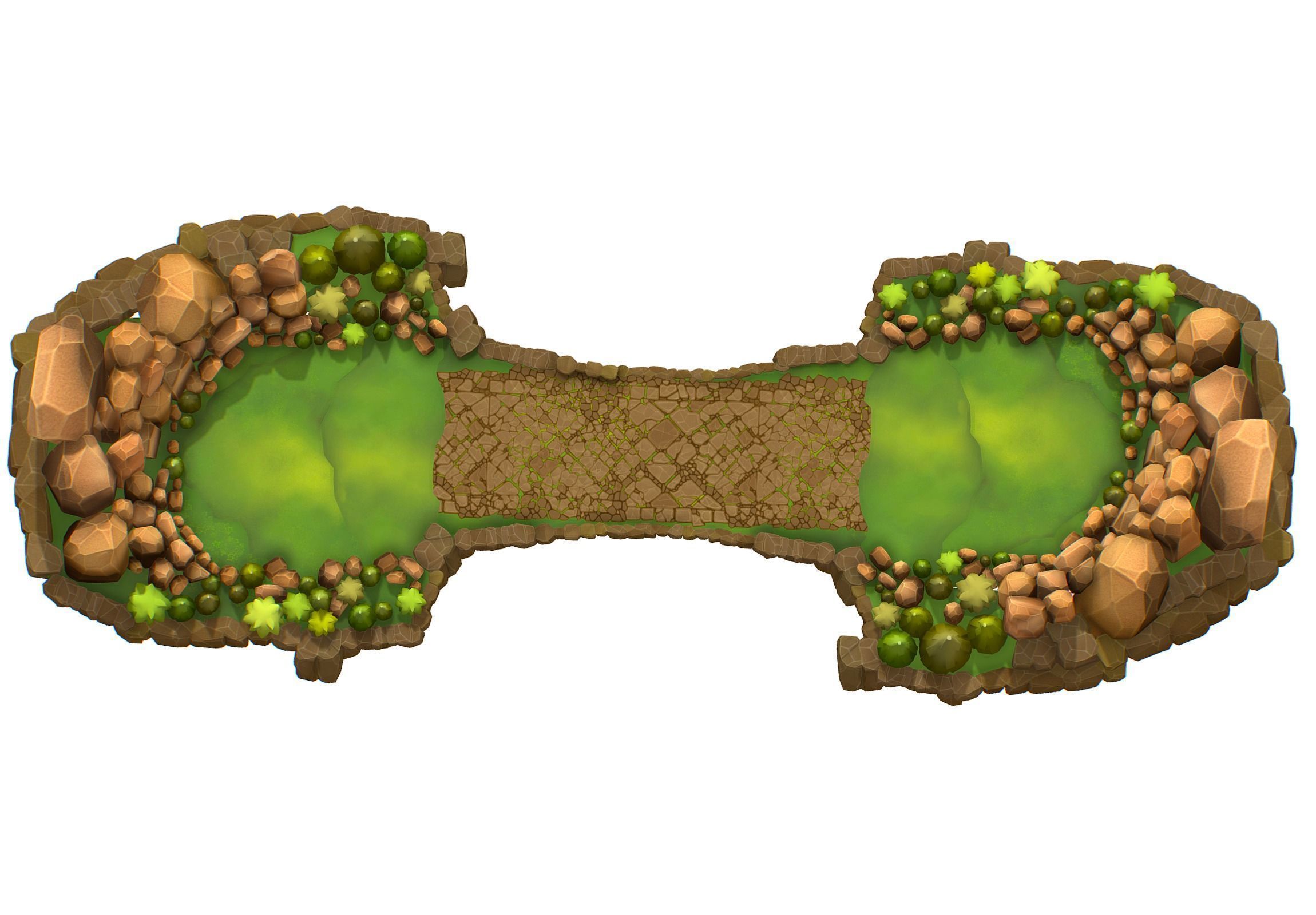 Island and Bridge Area Low-poly 3D model_7