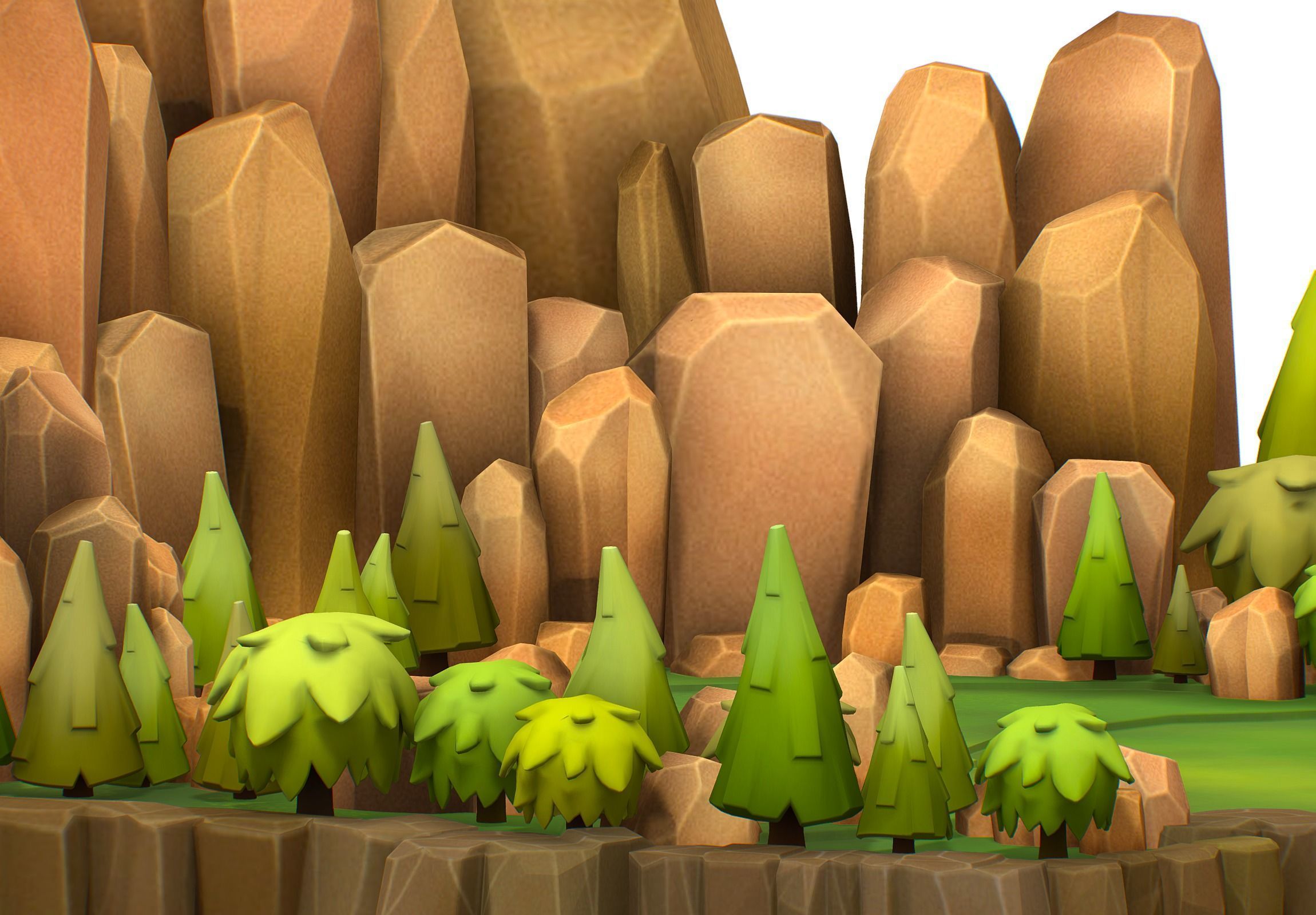 Island and Bridge Area Low-poly 3D model_22
