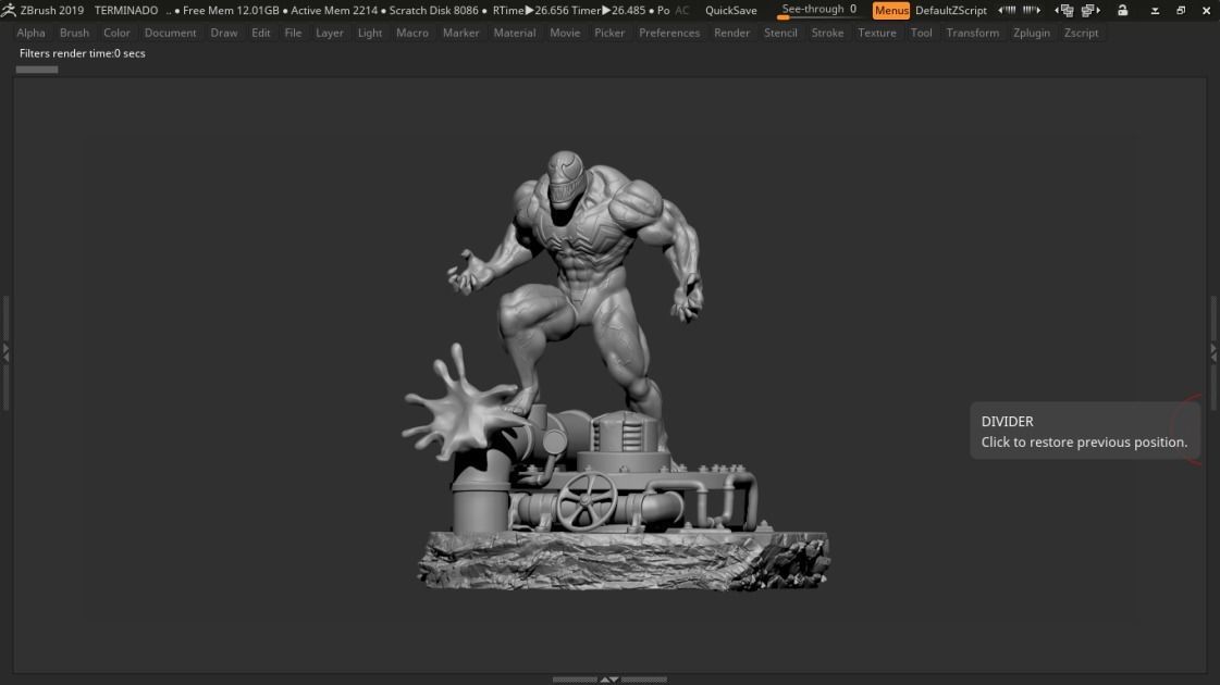 VENOM marvel statue 3D print model_2
