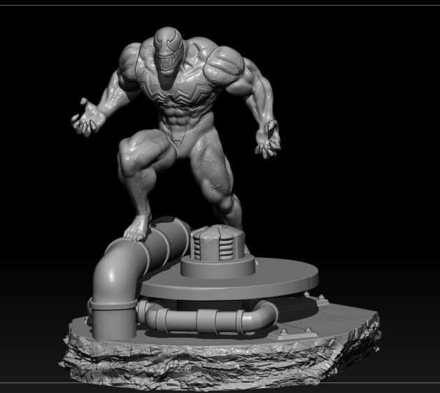 VENOM marvel statue 3D print model_9