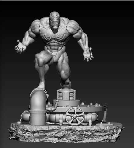 VENOM marvel statue 3D print model_7