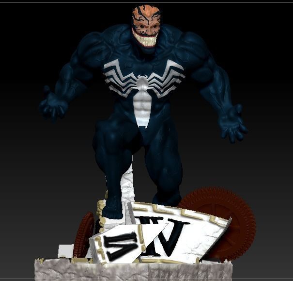 VENOM marvel statue 3D print model_12