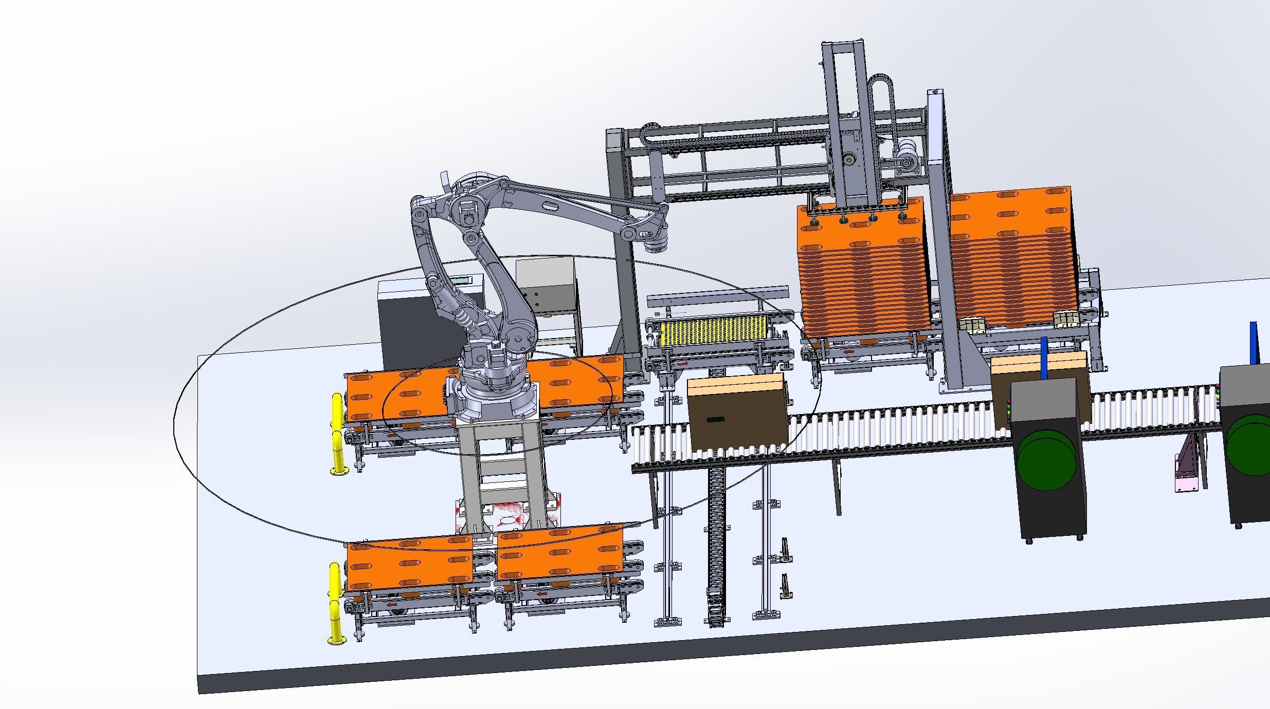 Air conditioning packaging automatic production line  3D model_3