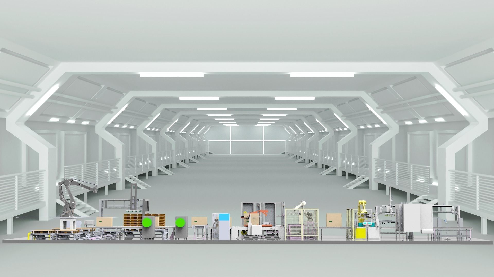 Air conditioning packaging automatic production line  3D model_1