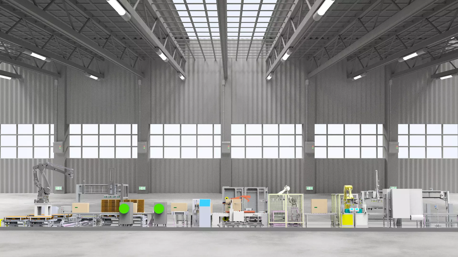 Air conditioning packaging automatic production line  3D model_0