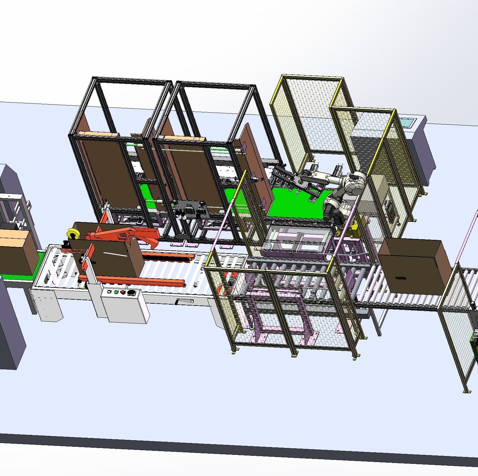 Air conditioning packaging automatic production line  3D model_7