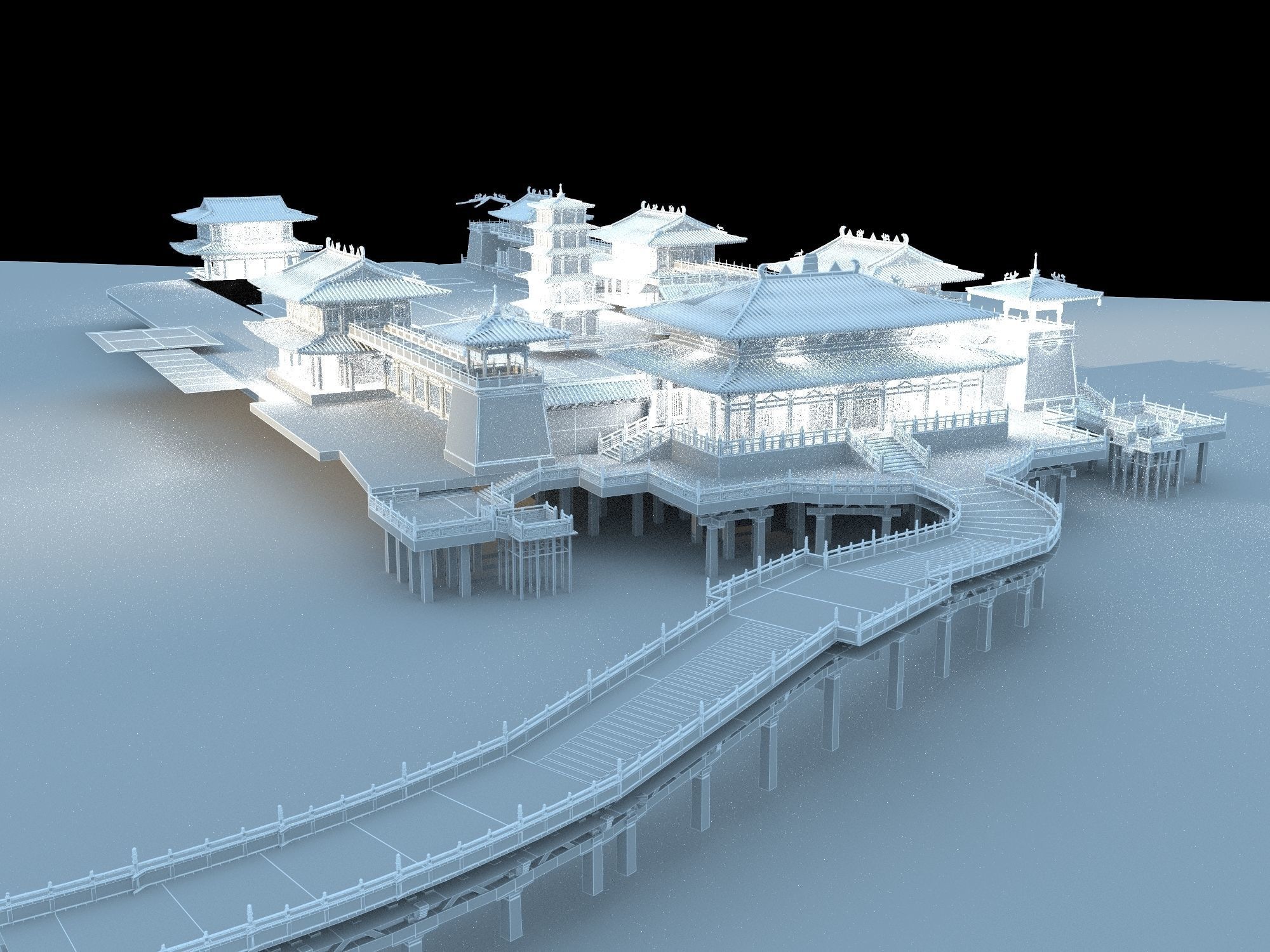 Chinese ancient  palace 3D model_6