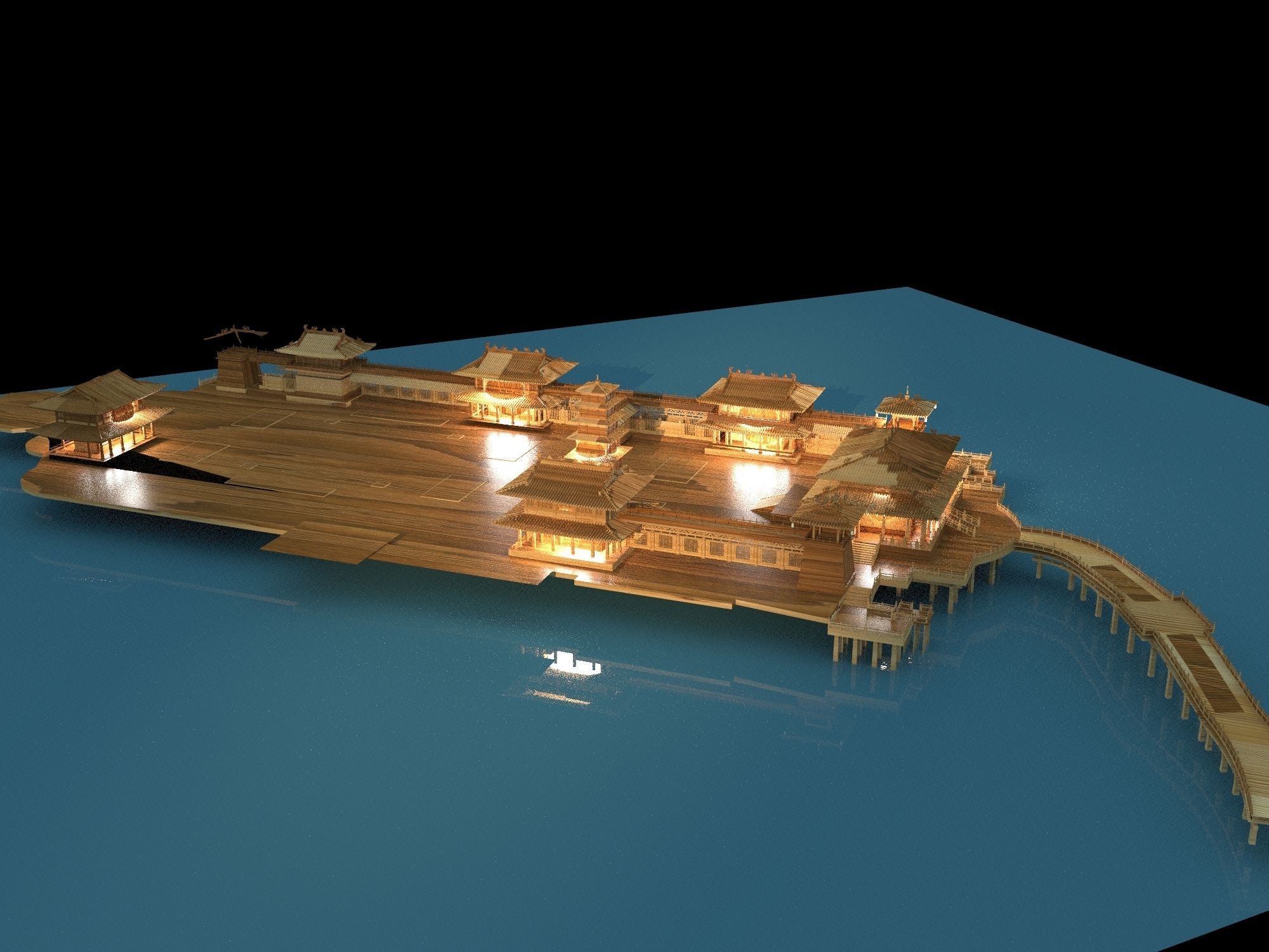 Chinese ancient  palace 3D model_3