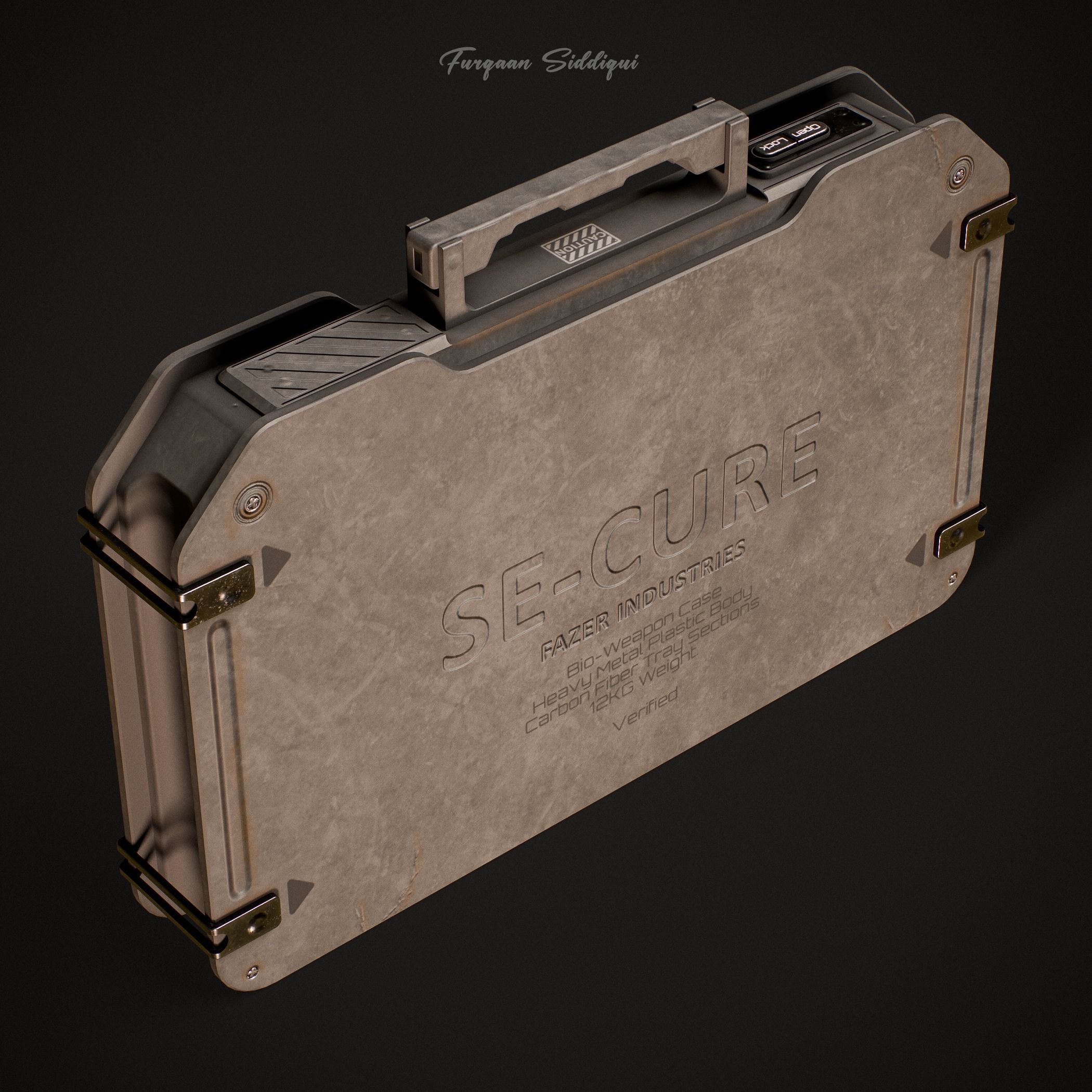 Sci-fi Military Crate Low-poly 3D model_9