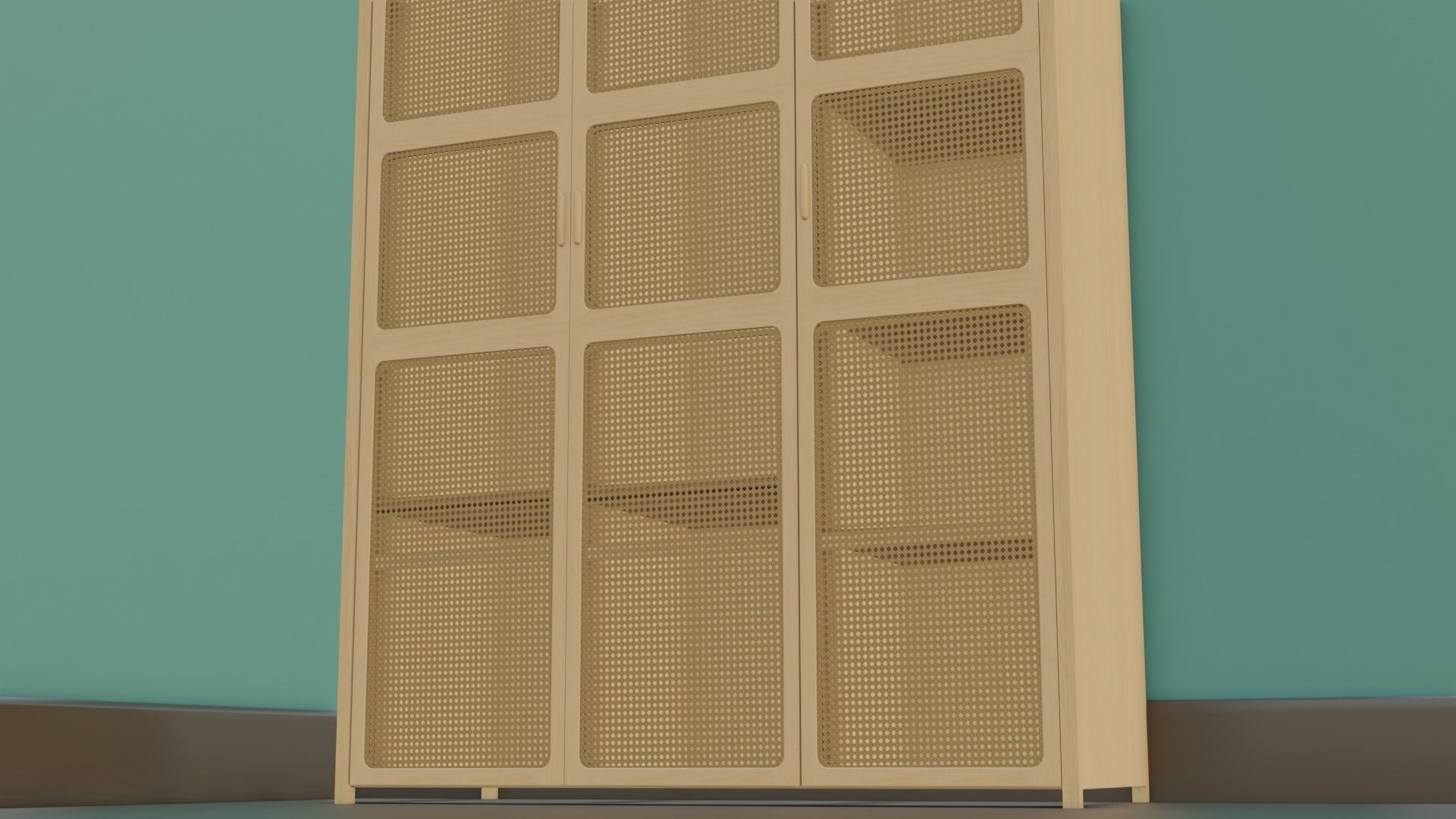 Antique Wall draw Cloth Cabinet Low-poly 3D model_9