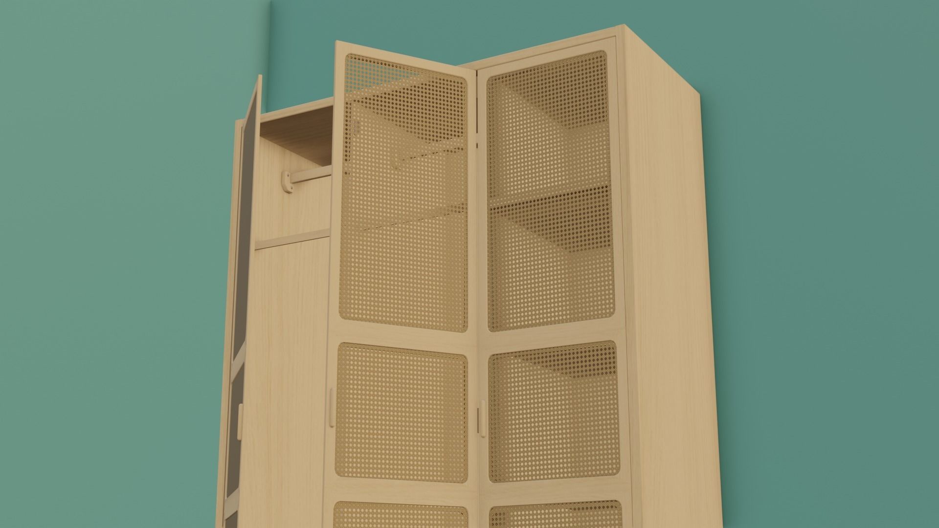 Antique Wall draw Cloth Cabinet Low-poly 3D model_23