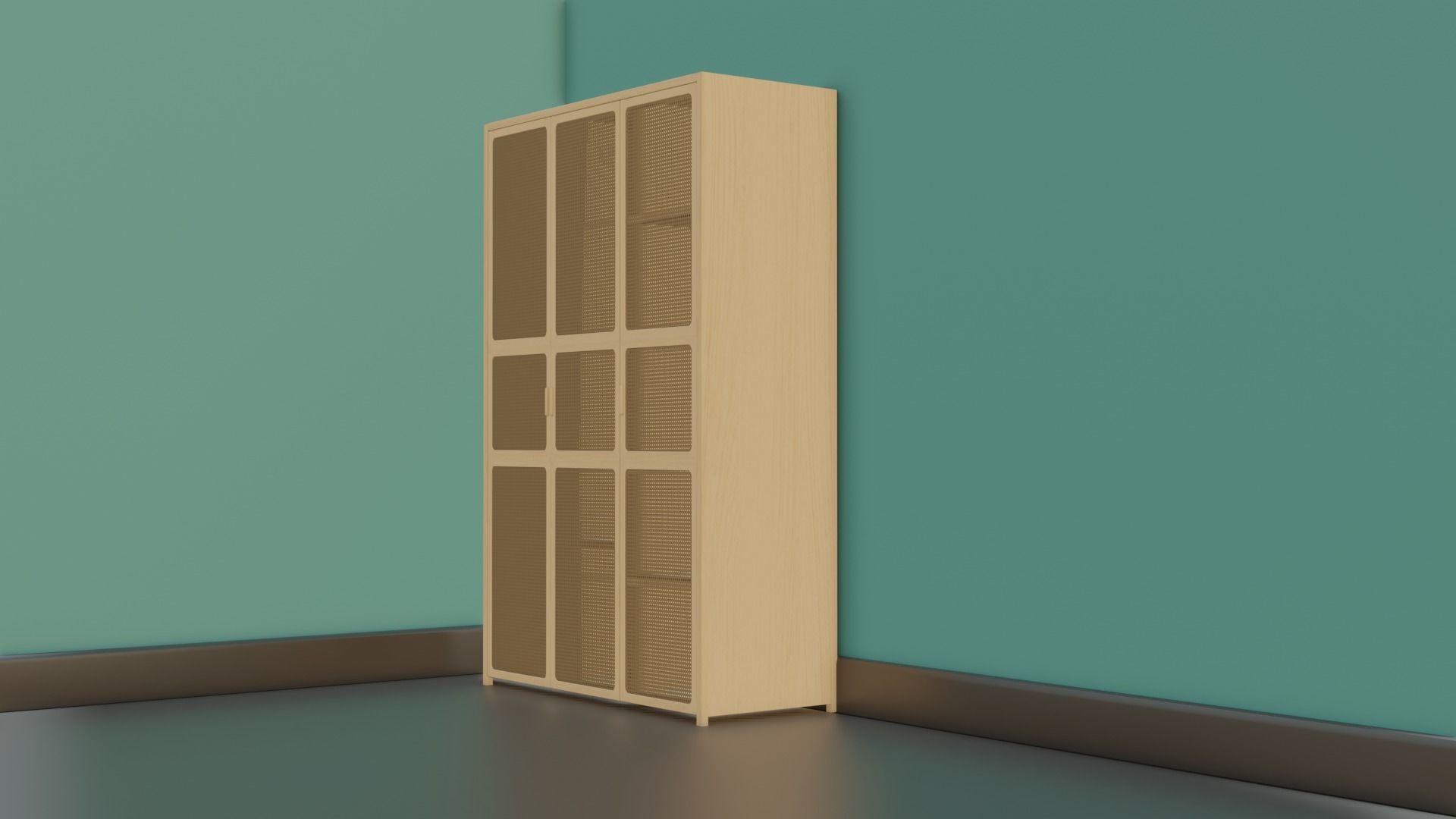 Antique Wall draw Cloth Cabinet Low-poly 3D model_4