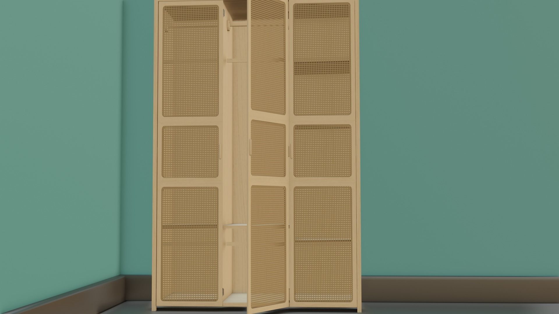 Antique Wall draw Cloth Cabinet Low-poly 3D model_17