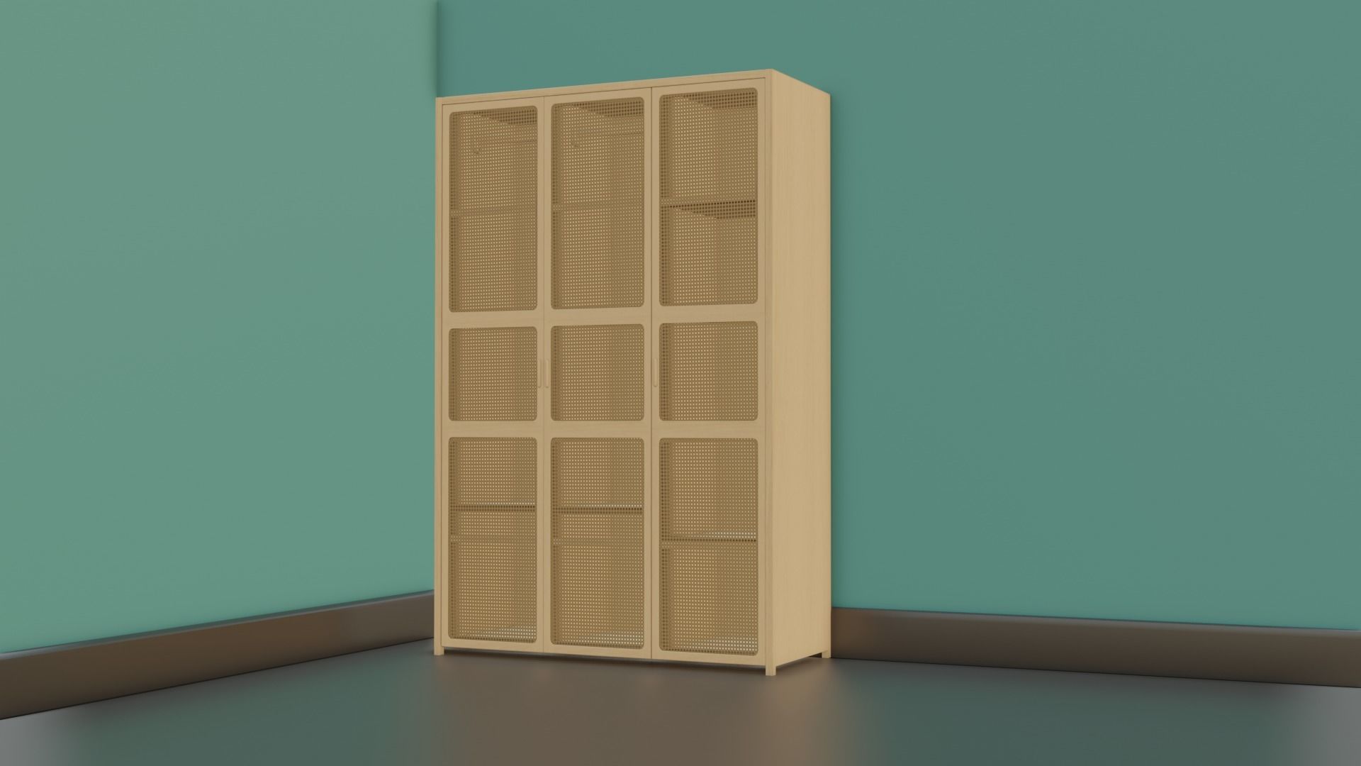 Antique Wall draw Cloth Cabinet Low-poly 3D model_6