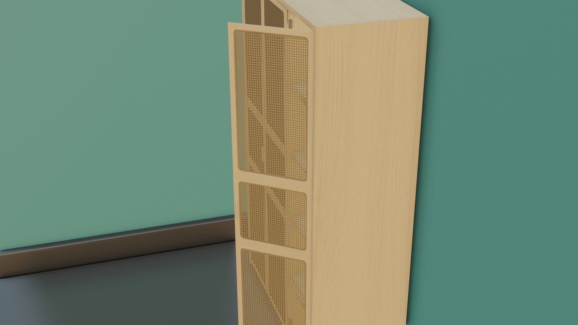 Antique Wall draw Cloth Cabinet Low-poly 3D model_15